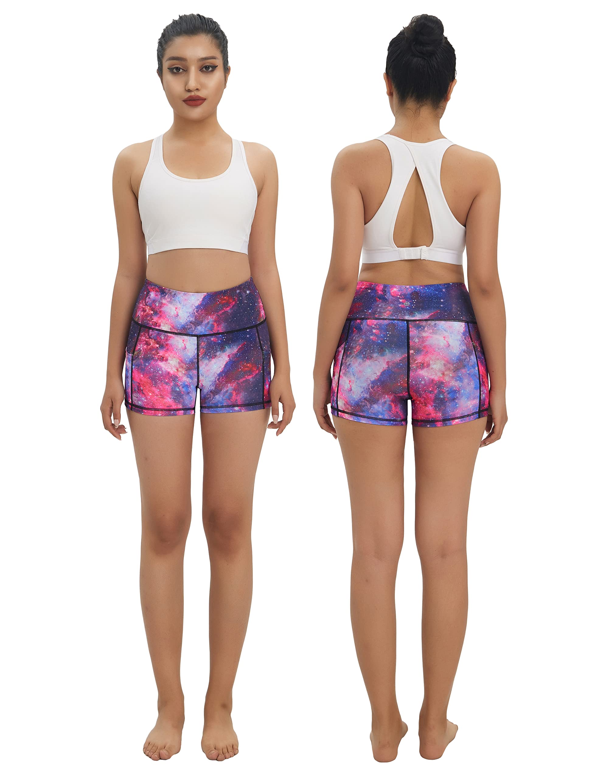 BUBBLELIME Women's High Waist Yoga Shorts with Tummy Control - 2.5