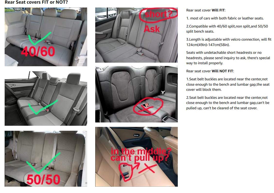 Premium OWL PU Leather Car Seat Covers Full Set - Waterproof 5-Seat Protection for Cars & SUVs (Black-Blue) | Includes 2 Lumbar Pillows, 2 Headrest Covers & Steering Wheel Cover | Perfect for Family Road Trips, Daily Commutes & Pet Protection