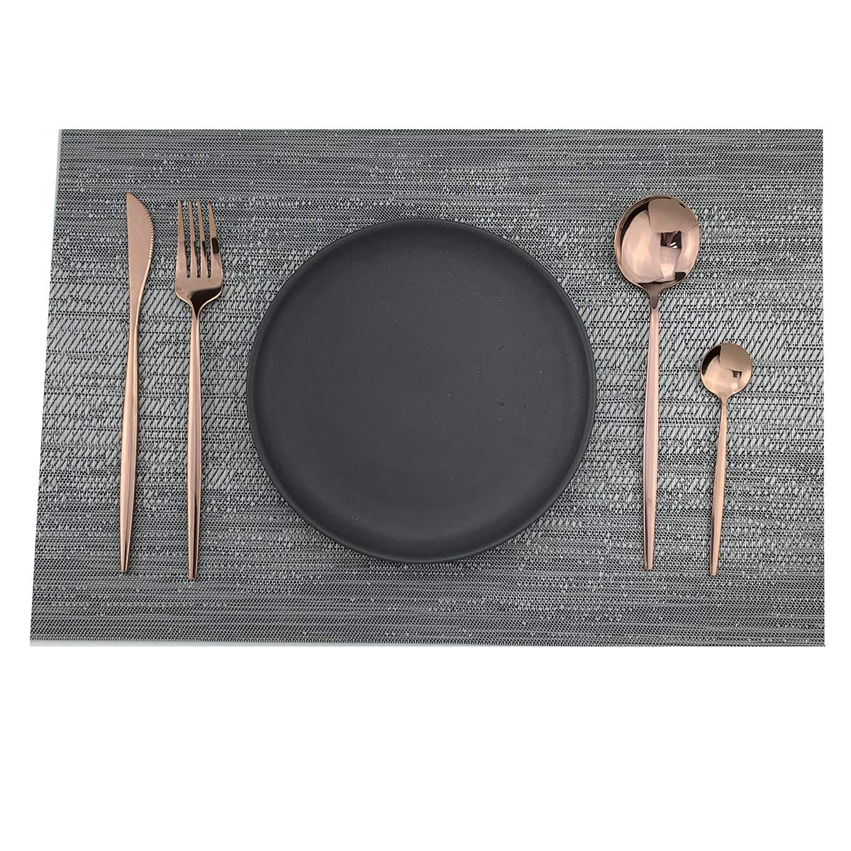 Premium Gugrida 24-Piece Silverware Set - 18/10 Stainless Steel Flatware Set with Mirror Polish (6 Forks, 6 Spoons, 6 Knives, 6 Teaspoons) - Durable Reusable Cutlery for Restaurants, Dinner Parties & Everyday Dining - Elegant Copper Finish for Home & Commercial Use