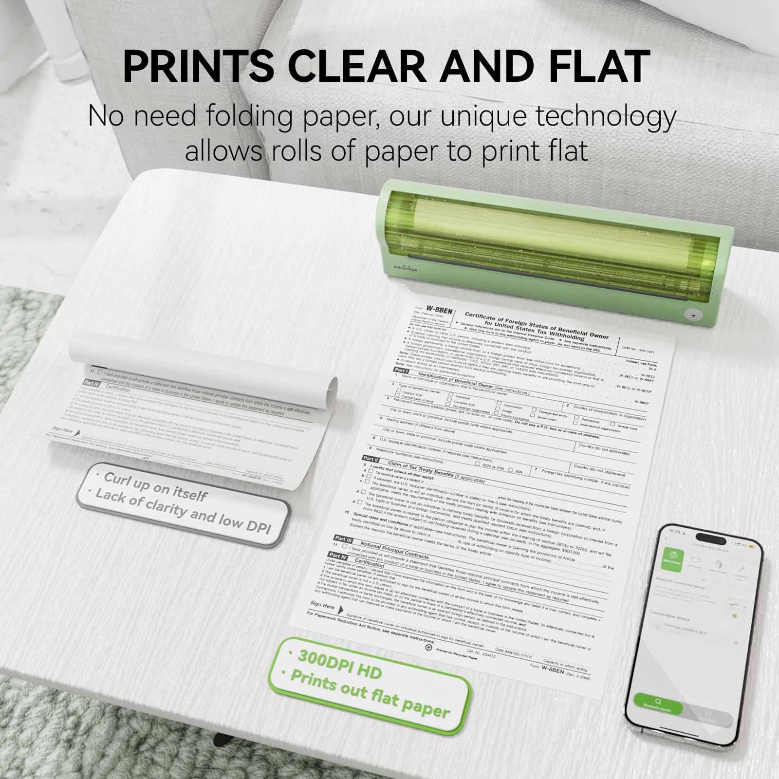 Portable Thermal Printer P80 - Bluetooth & USB Wireless Printer for iPhone, Android, Laptop - 203dpi Inkless Thermal Printer for Receipts, Labels, Tickets - Travel, Office, Retail, Home Use (8.5