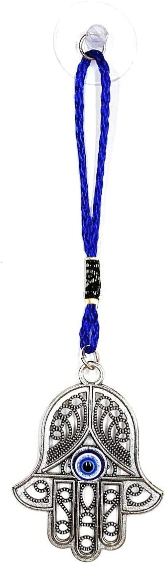Evil Eye Protection Amulet - Hamsa Hand Pendant Necklace, Keychain & Car Mirror Charm for Men & Women | Spiritual Gift for Yoga, Meditation & Home Decor
