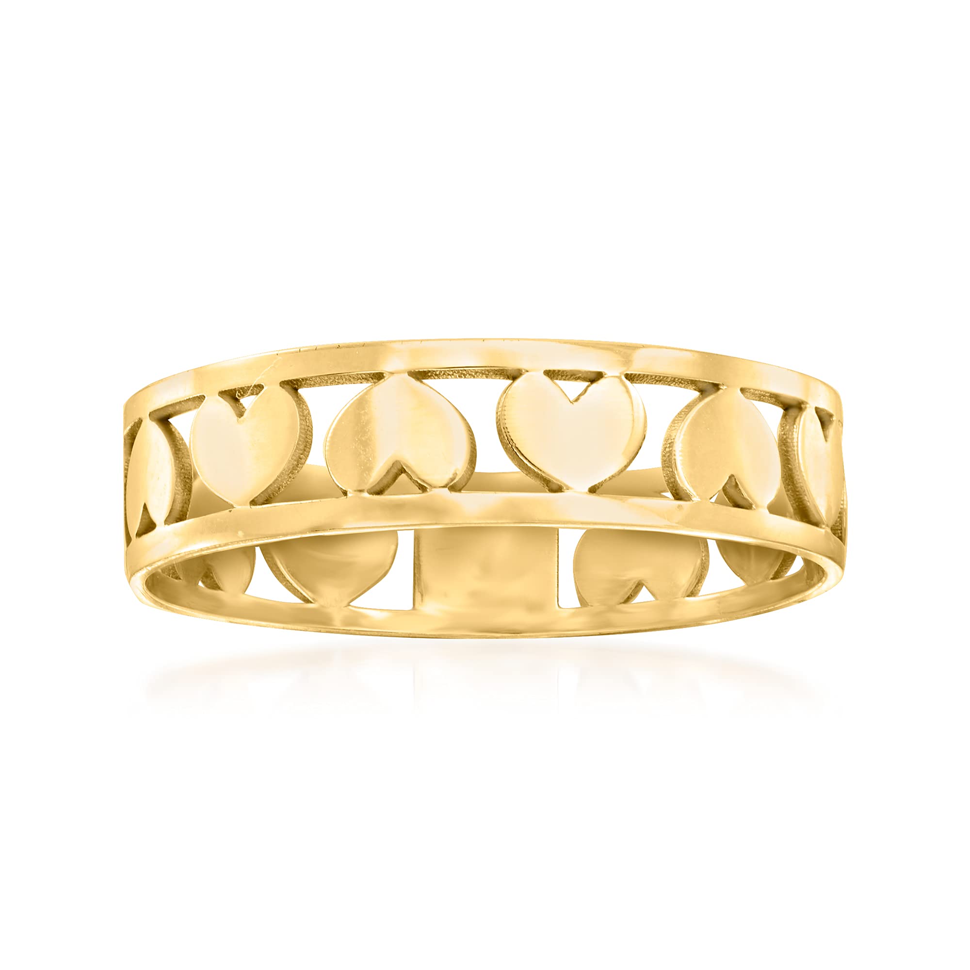 RS Pure by Ross-Simons Italian 14kt Yellow Gold Heart Ring - Elegant Jewelry for Valentine's Day, Anniversary & Romantic Gifts