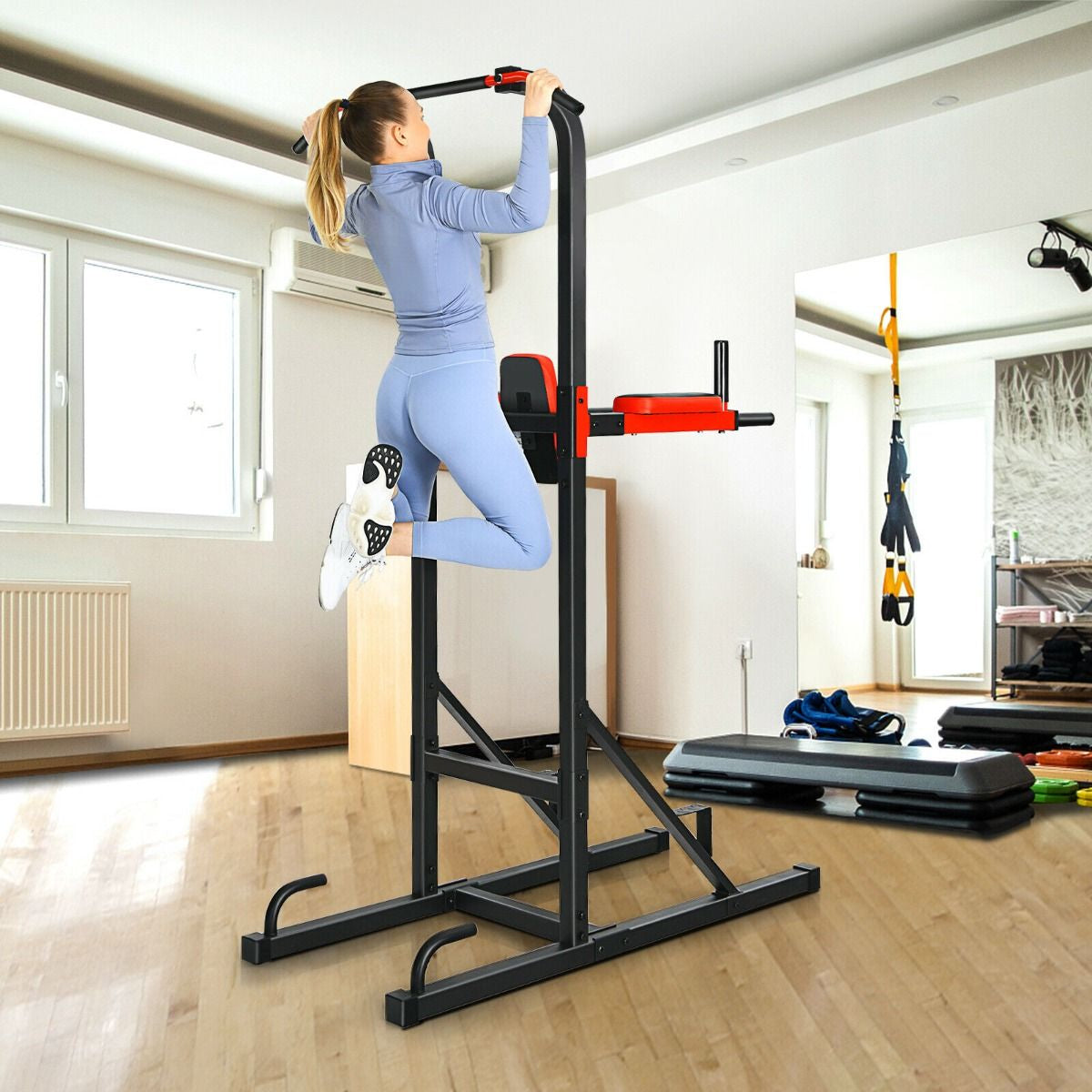 Multi-Function Power Tower Dip Station for Full Body Workout - Home Gym Equipment for Strength Training & Pull Ups