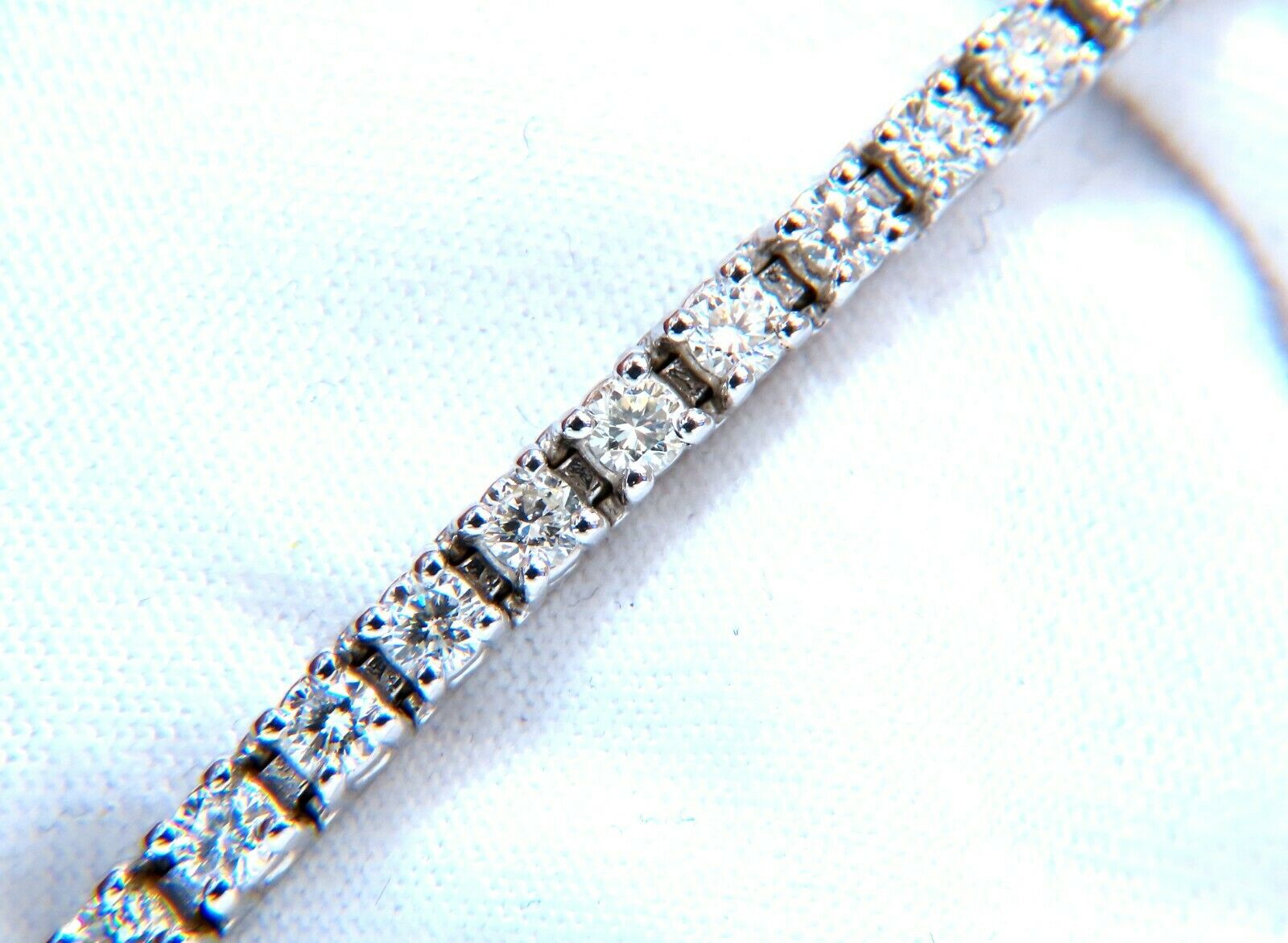 3.75 Carat Natural Round Diamond Tennis Bracelet in 14K White Gold - Elegant Jewelry Gift for Women, Perfect for Weddings, Anniversaries & Special Occasions