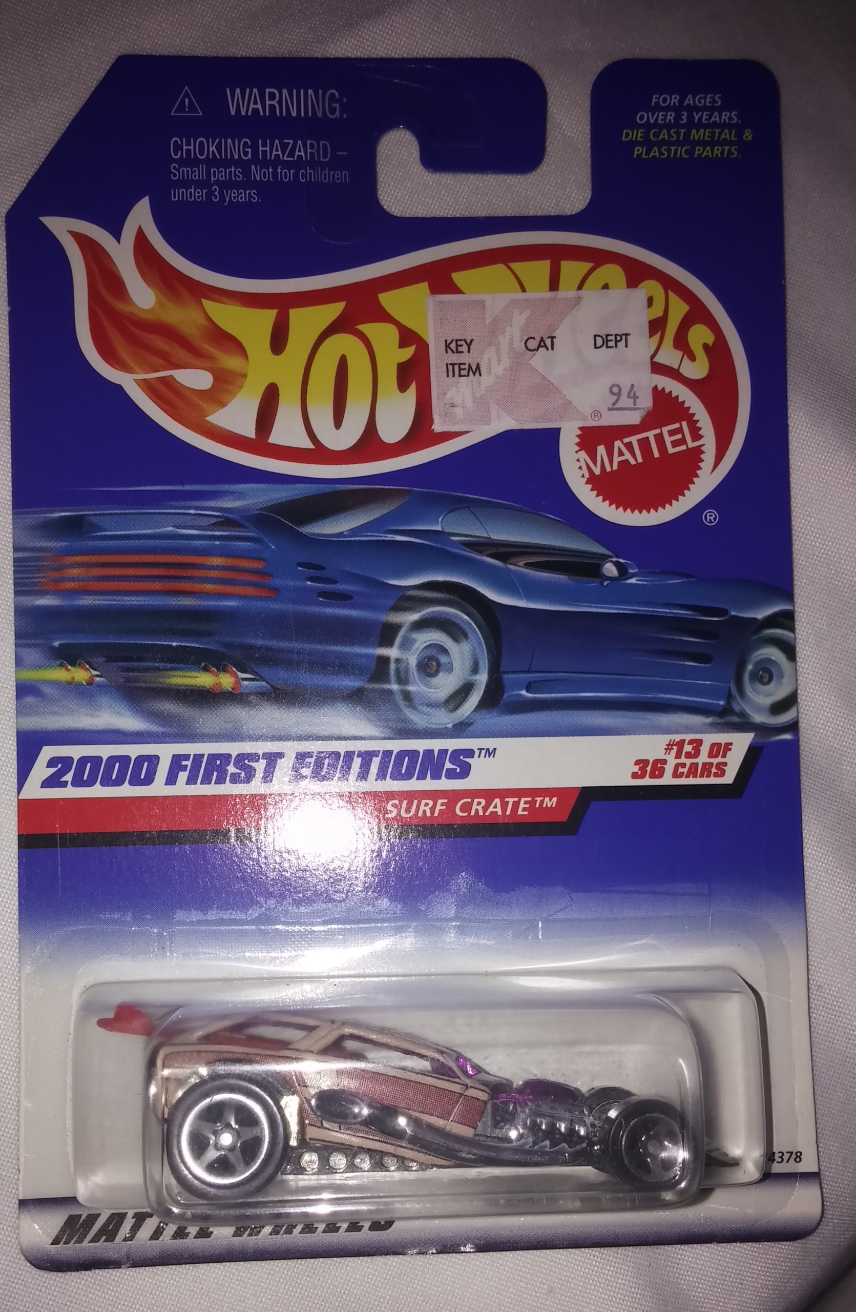Hot Wheels 2000 First Editions Moc Surf Crate Die-Cast Toy Car - Collectible 1:64 Scale Model for Kids & Adults - Perfect for Display, Play & Racing Scenes