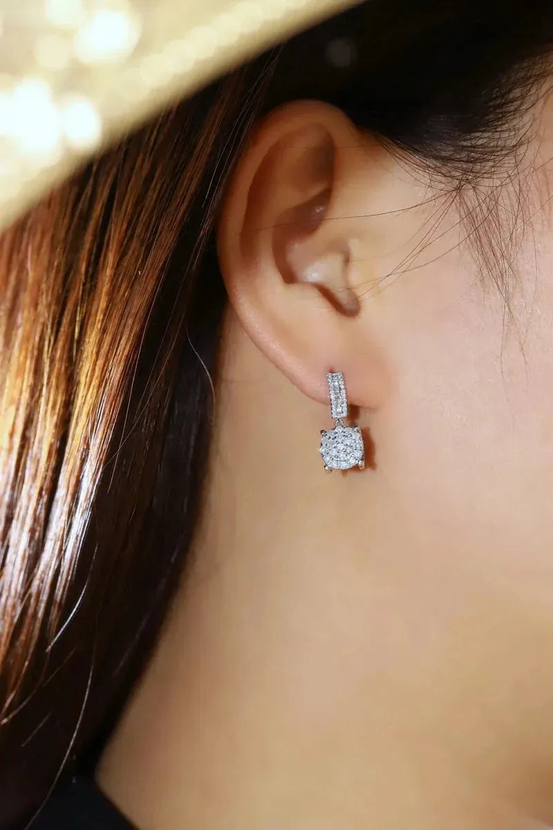 18K White Gold Diamond Drop Earrings for Women - 0.76ct Natural Diamond Stud Earrings, Classic INS Style Party Jewelry - Perfect for Weddings, Anniversaries & Special Occasions