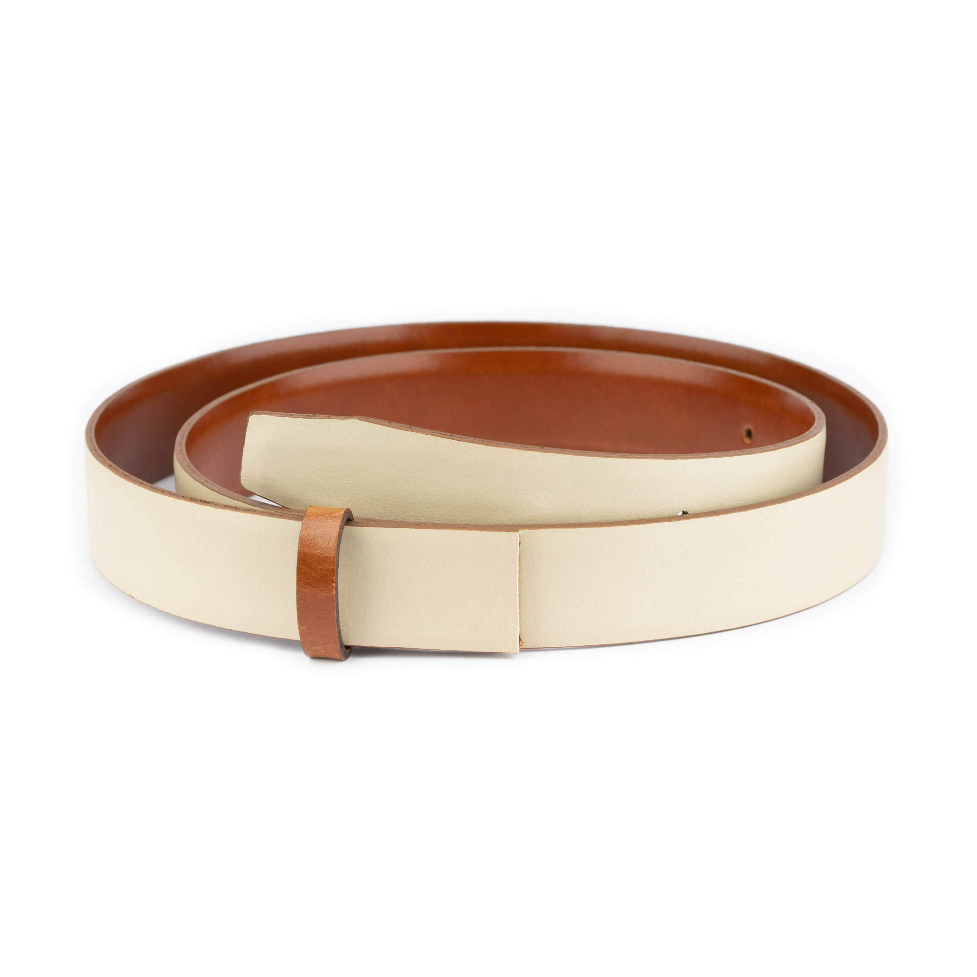 3.5 cm Brown Beige Reversible Leather Belt Replacement Strap - Compatible with Dunhill Buckles | Premium Dress & Casual Wear Accessory for Men