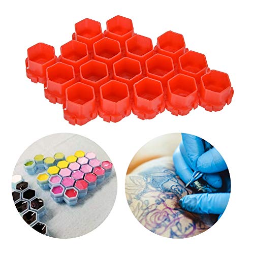 200Pcs High-Quality Tattoo Ink Caps - Pigment Ink Cups for Professional Tattoo Artists | Durable & Disposable Body Art Supplies [Red] | Perfect for Tattoo Kits, Studio Work & Body Art Ink Applications