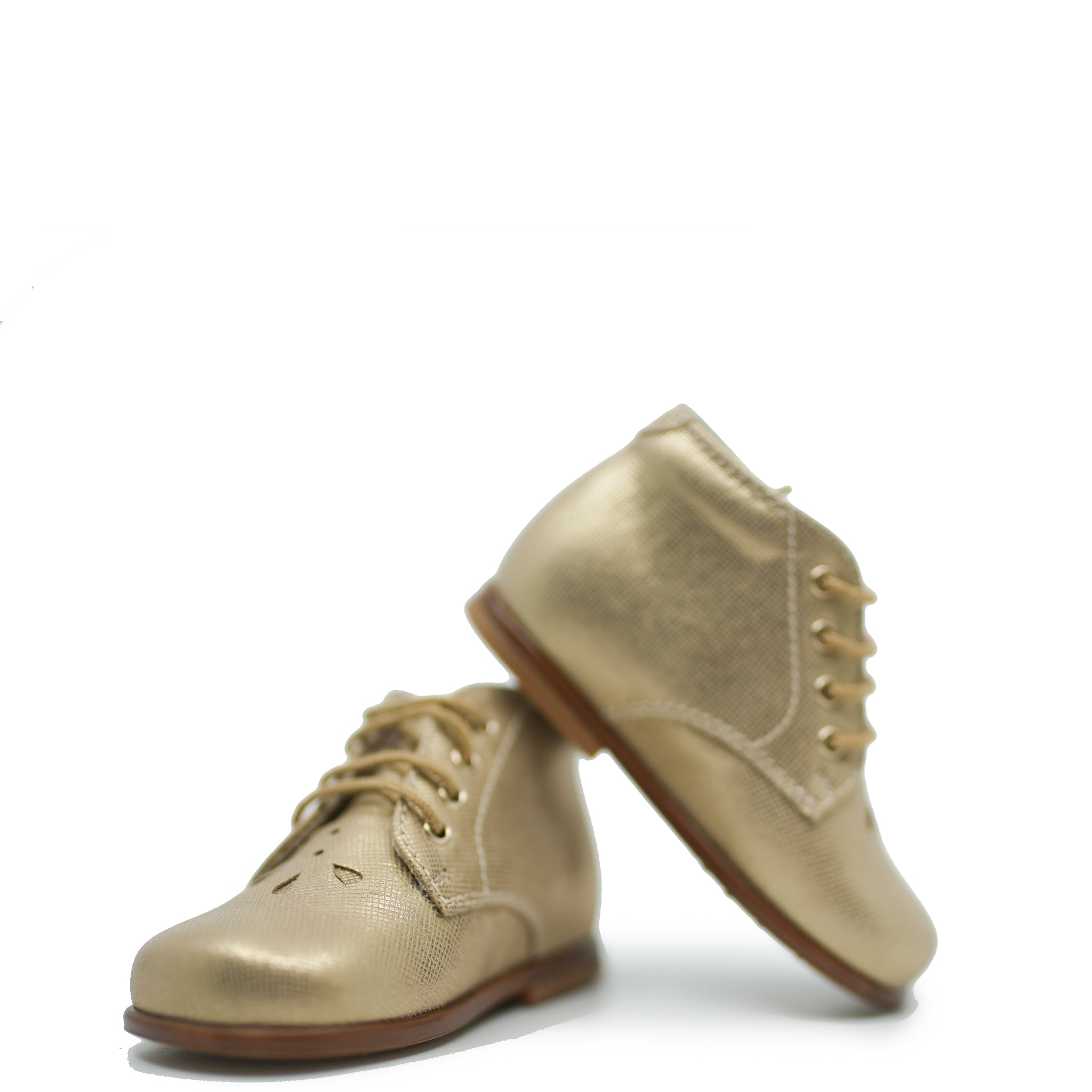 Beberlis Gold Leather Baby Booties - Soft & Comfortable First Walkers for Infants & Toddlers - Perfect for Special Occasions, Photo Shoots & Everyday Wear