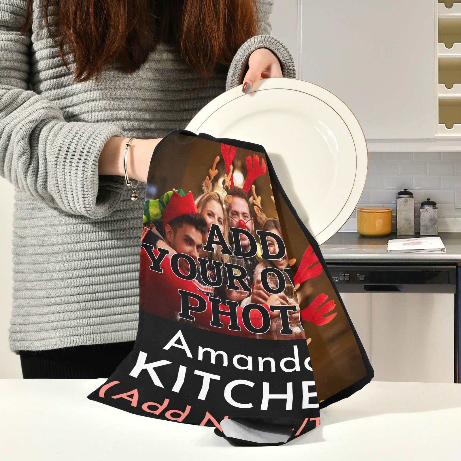 Personalized Kitchen Towels 6 Pack - Custom Reusable Absorbent Dish Cloths & Hand Towels (28x18 in) | Fast Drying Tea Towels & Bar Towels for Home, Restaurant & Commercial Kitchen Use
