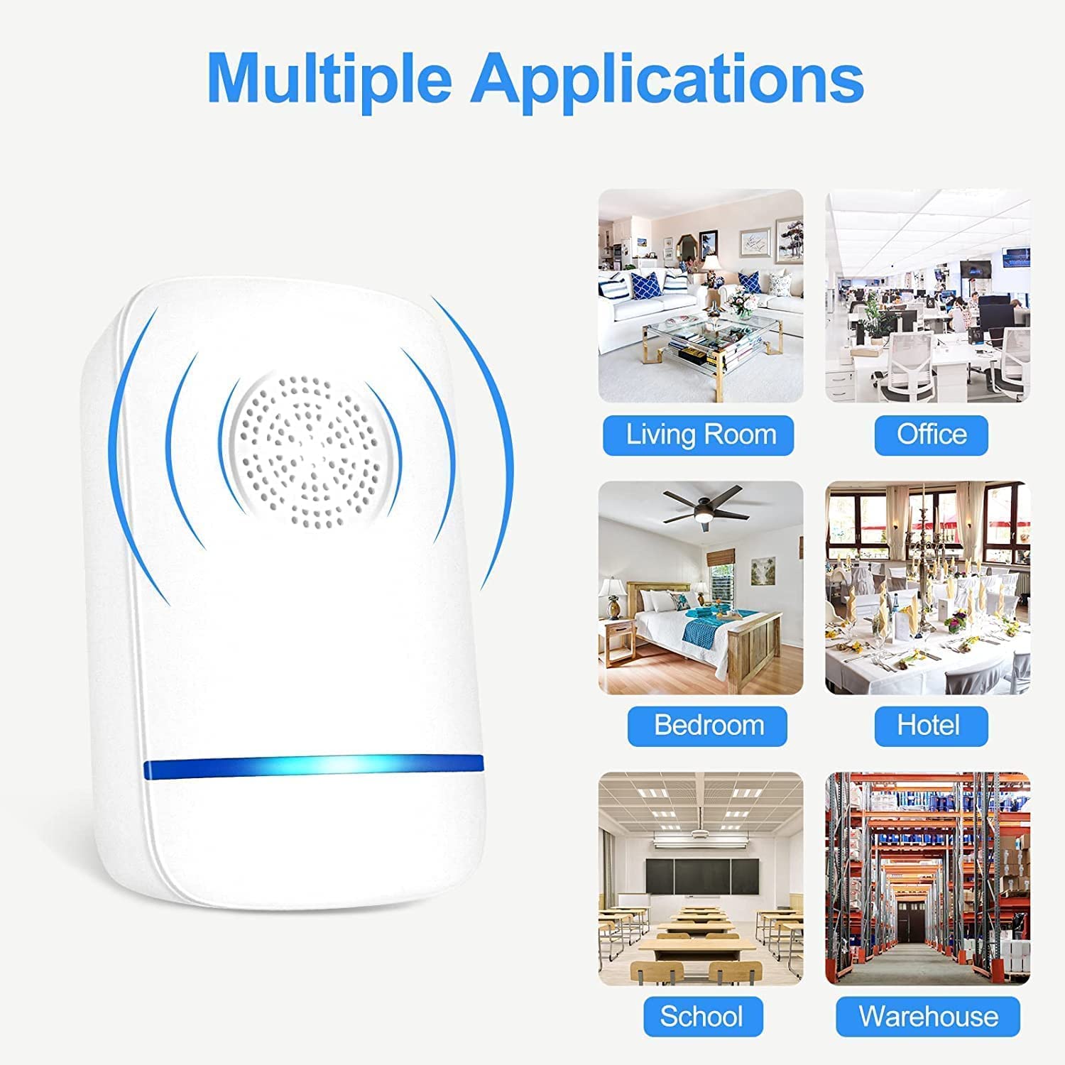 Prextex Ultrasonic Pest Repeller - Electronic Plug-in Indoor Pest Control for Home, Office - Repels Mosquitoes, Lizards, Rats, Cockroaches & Insects - Silent Operation - Ideal for Bedrooms, Kitchens, Basements & Living Spaces