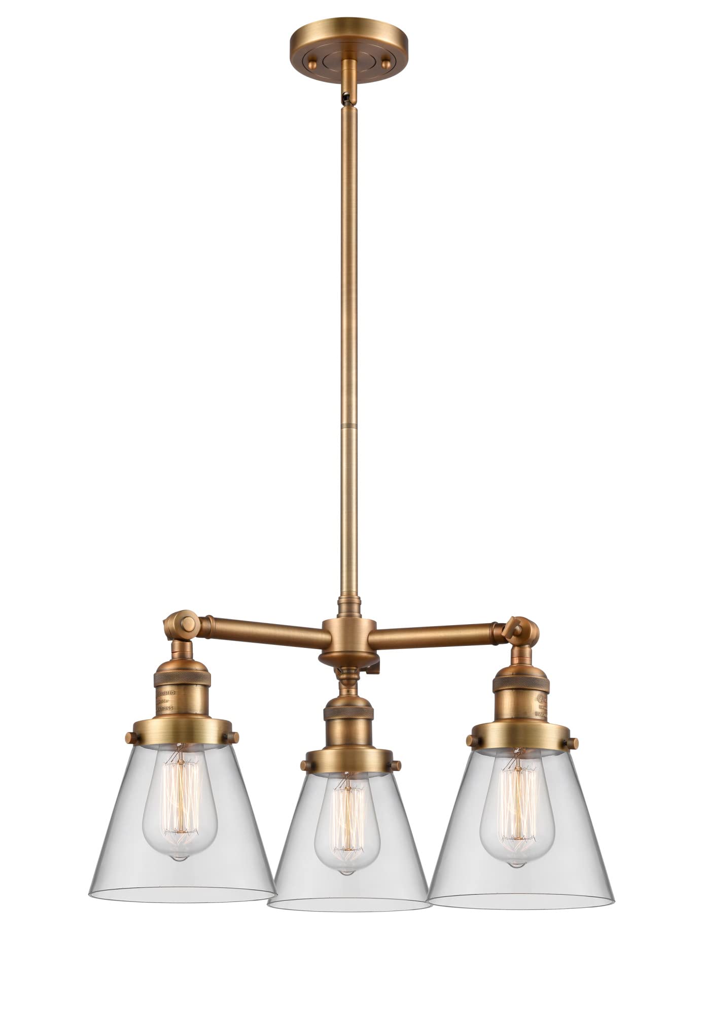 Innovations 207-PC-G64 3-Light Modern Chandelier in Polished Chrome - Perfect for Dining Room, Bedroom or Living Room Lighting
