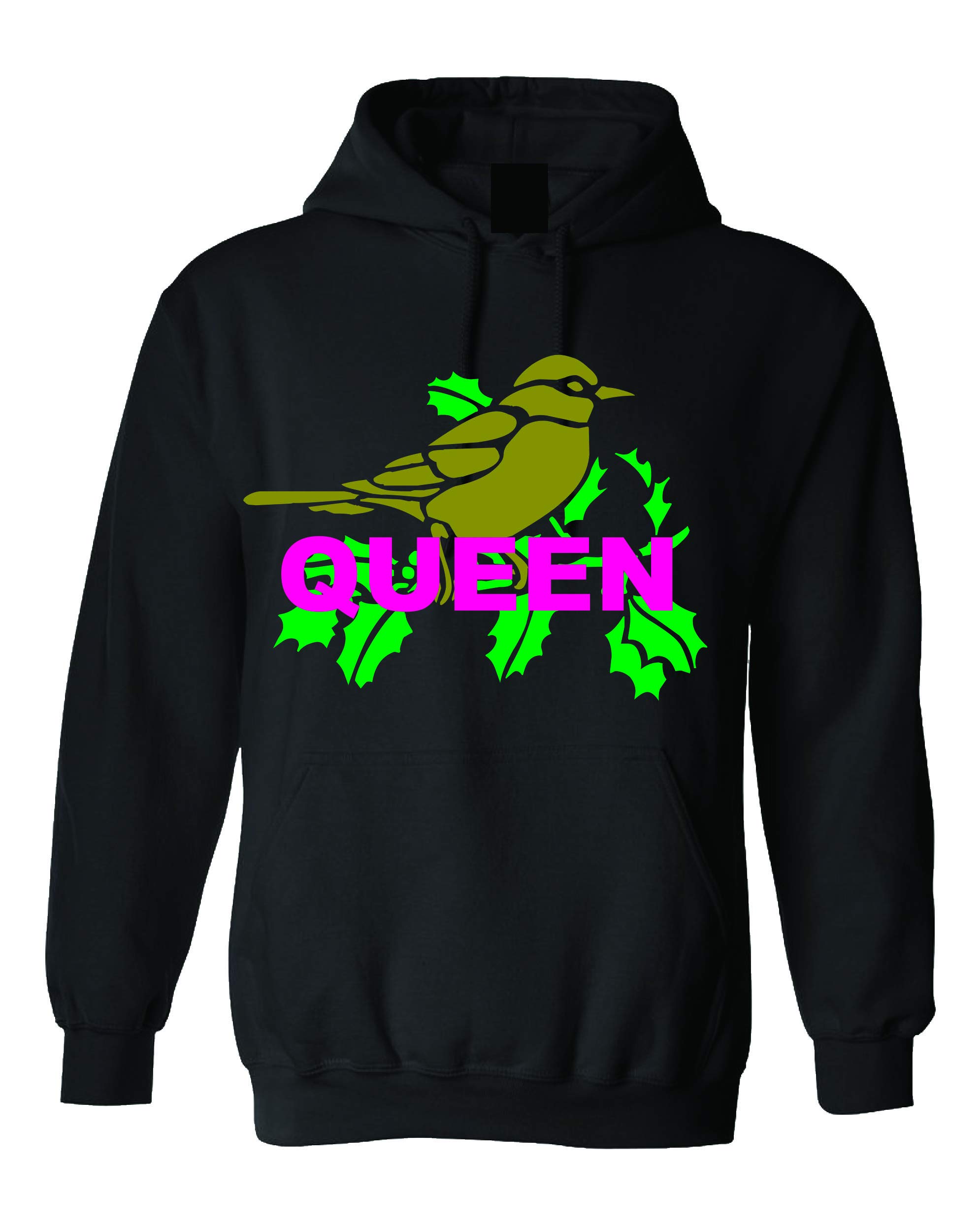 Jon Lauren Queen Hoodie - Women's Soft Fleece Pullover Hooded Sweatshirt for Casual Wear, Lounge & Outdoor Activities