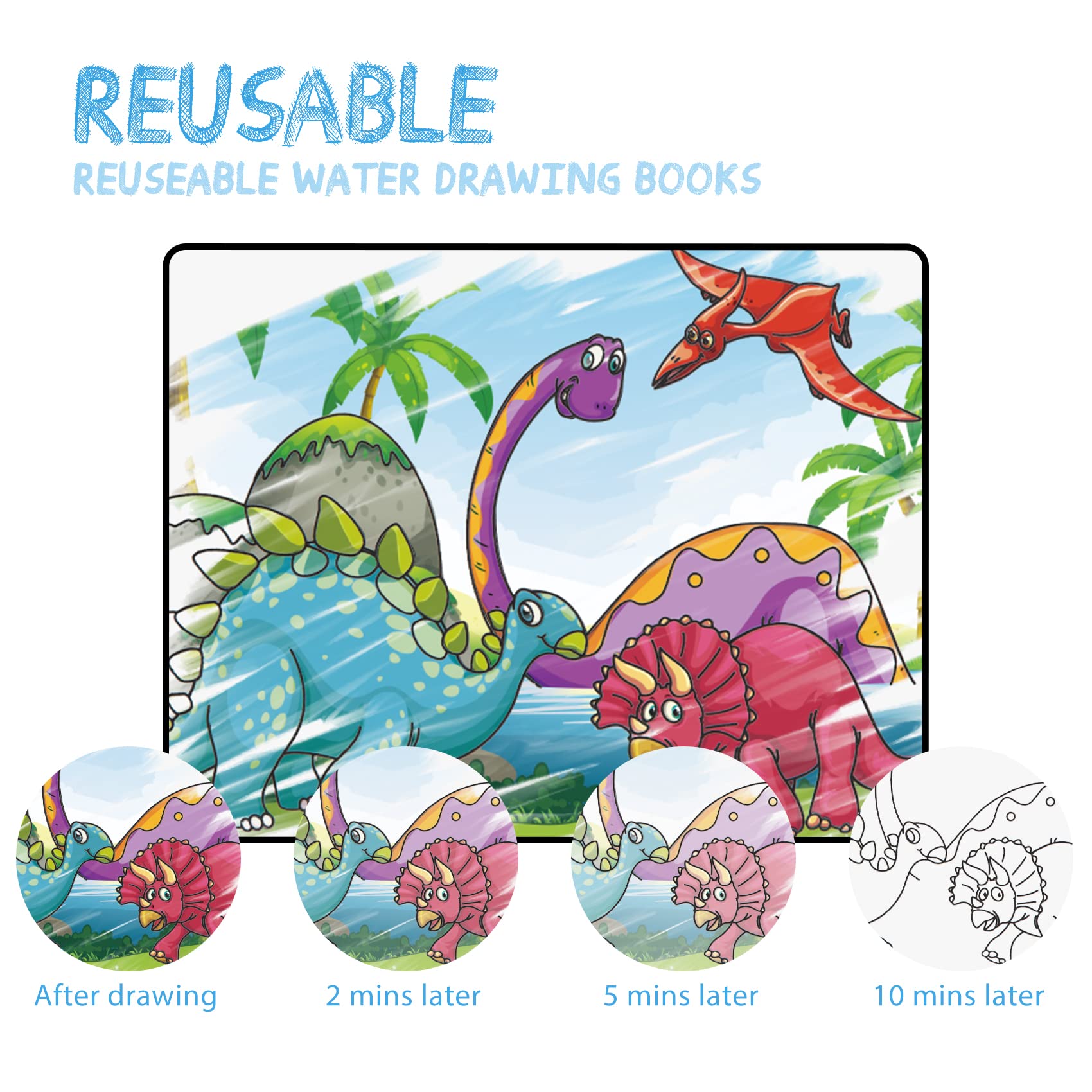 SYHLN Water Magic Coloring Book for Kids 2-4 Years - Travel & Birthday Gift