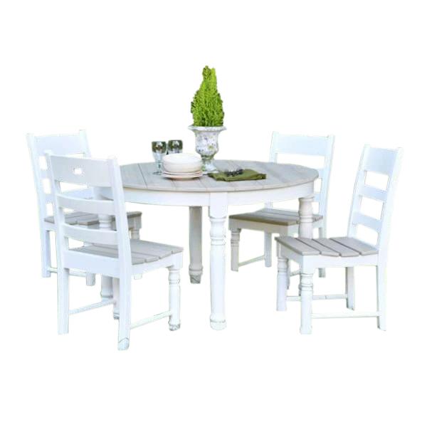 Farmhouse Style 48-Inch Round Dining Table Set with 4 Chairs - Rustic Wood Kitchen Table for Family Dining, Breakfast Nook, and Small Space Entertaining