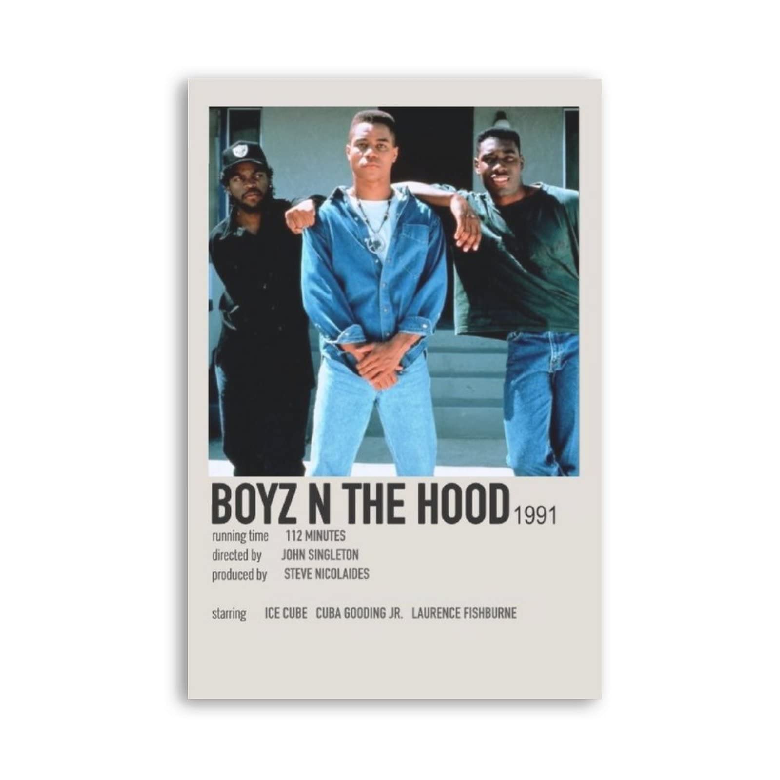 90s Minimalist Movie Posters - Boyz N The Hood Canvas Wall Art (12x18 inch / 30x45cm) Unframed - Vintage Room Decor for Bedroom, Office & Gifts - Perfect for Movie Lovers & Retro Aesthetic Enthusiasts