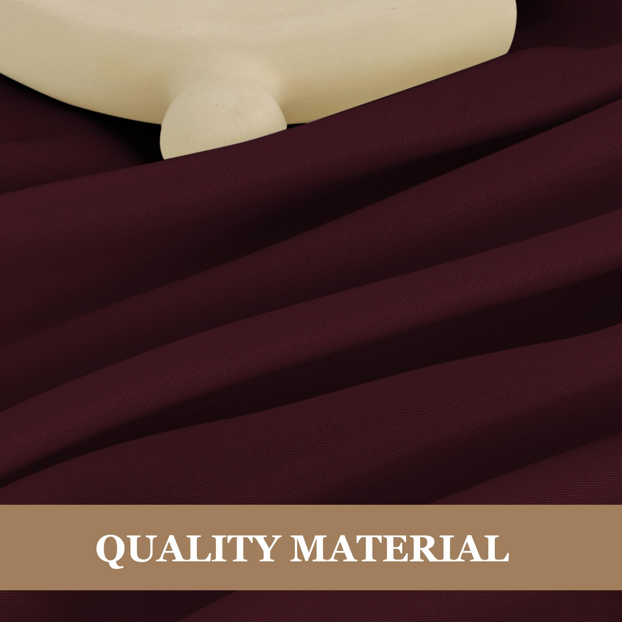 Stain-Resistant 70x70 Inch Square Tablecloths - 6 Pack Burgundy Polyester for Dining & Coffee Tables