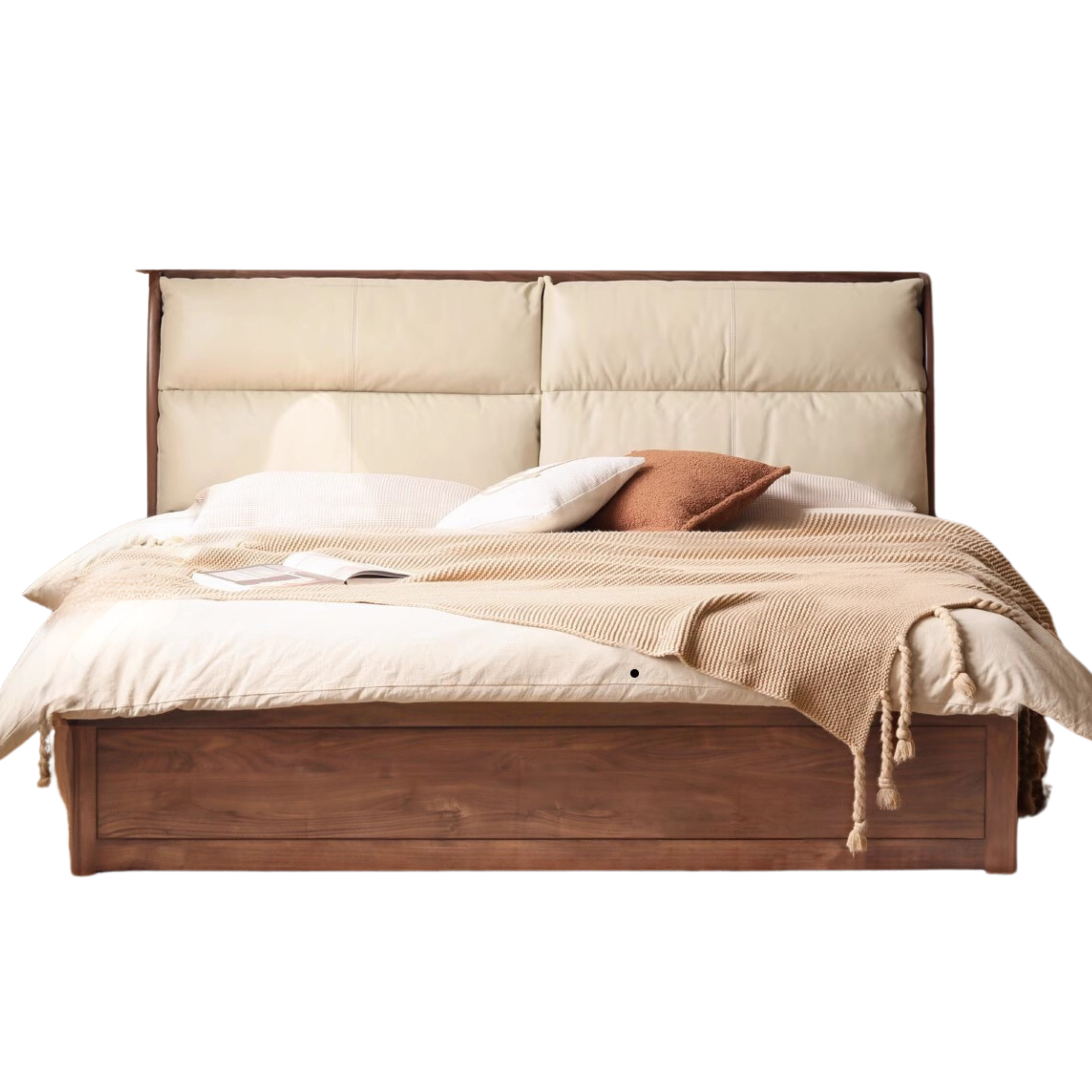 out of stock Walnut color Genuine leather beige - segmented soft package - with bottom plate Low laying