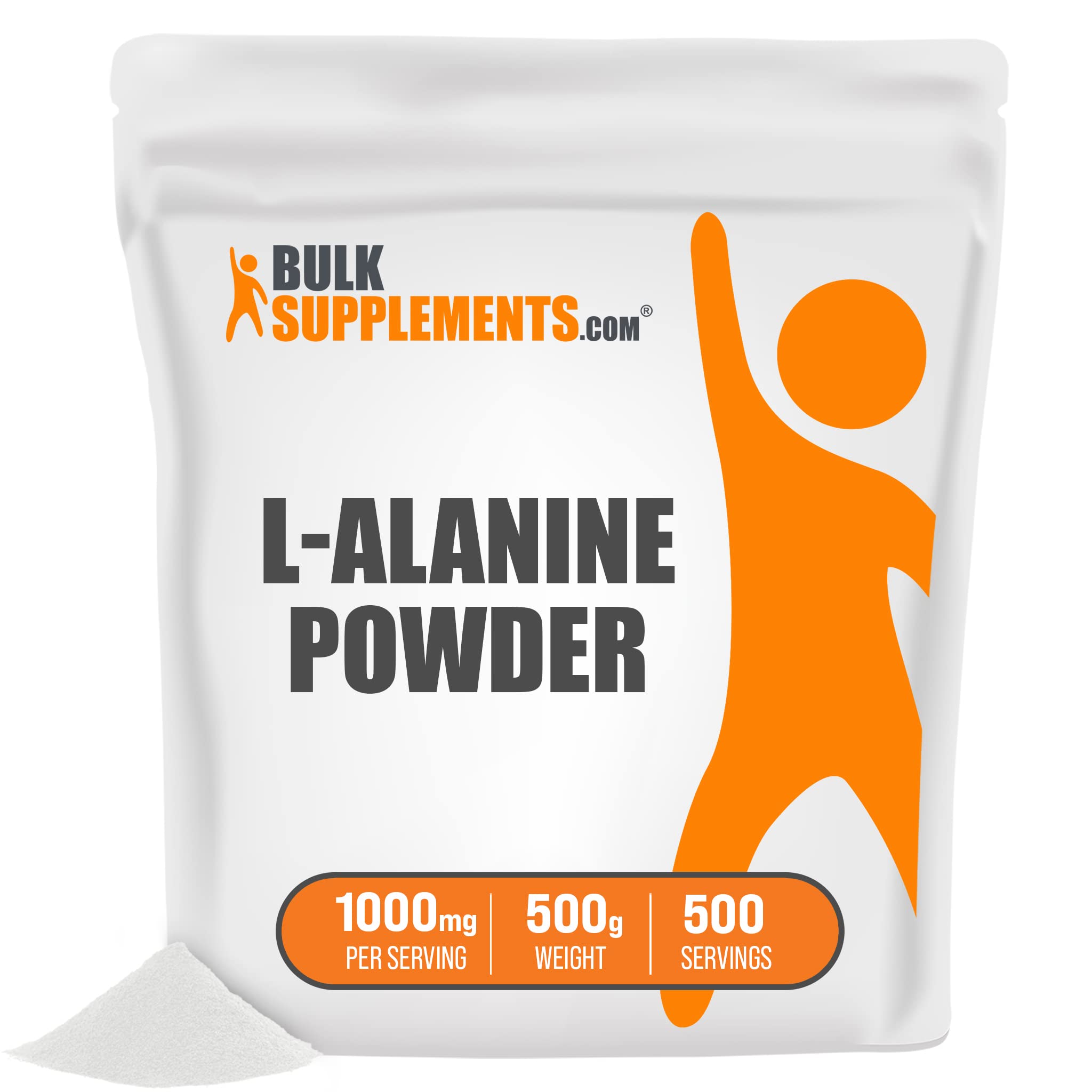 BulkSupplements L-Alanine Powder 500g (1.1 lb) - Pure Amino Acid Supplement for Workout & Recovery - Vegan, Unflavored, Gluten-Free - Supports Muscle Growth & Endurance | Pre-Workout, Post-Workout, Sports Nutrition