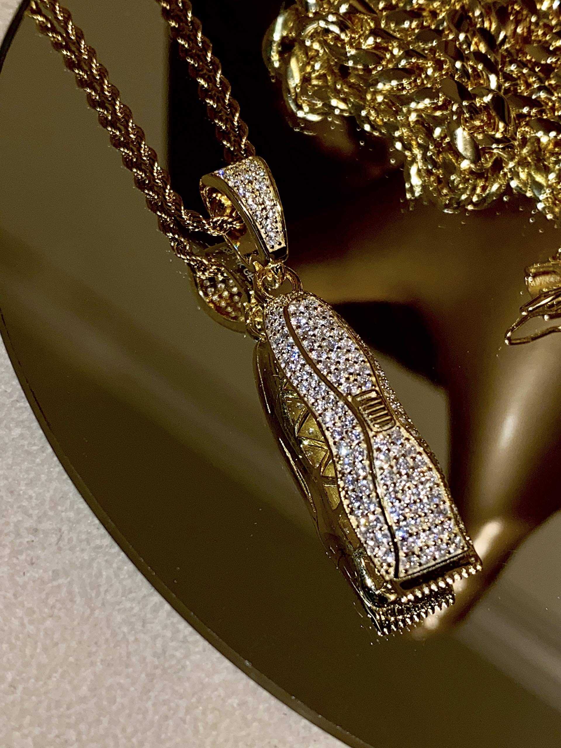 925 Sterling Silver Iced Blood Drip Heart Pendant with 6mm Miami Cuban Chain - Gold & Silver Plated Stainless Steel Necklace for Men & Women | Valentine's Gift, Hip Hop Jewelry, Everyday Wear