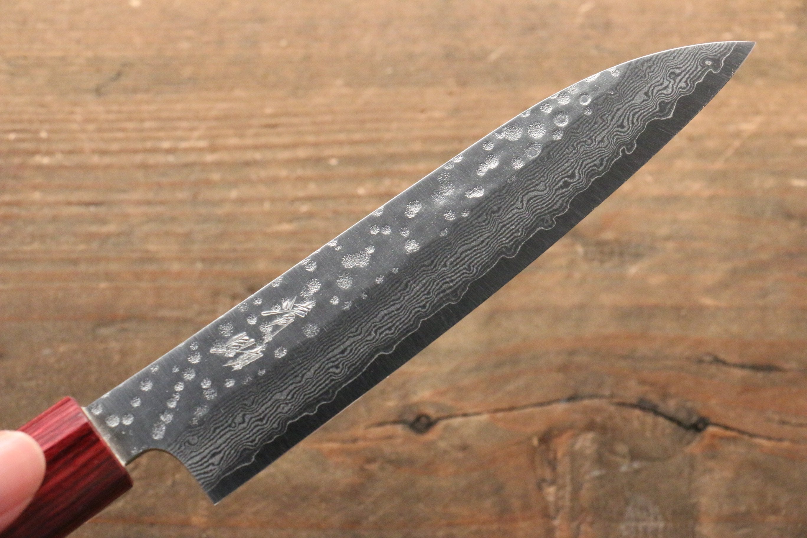 Premium Seisuke VG10 16-Layer Hammered Damascus Petty Knife 135mm - Magnolia Wood Handle - Japanese Kitchen Utility Knife for Slicing, Peeling & Precision Cutting - Perfect for Chefs & Home Cooking