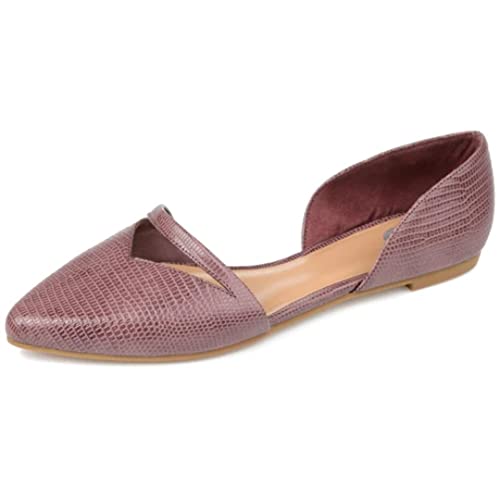 Journee Collection Women's Braely D'Orsay Pointed Toe Slip-On Flats - Comfortable Dress Shoes for Work, Office & Special Occasions