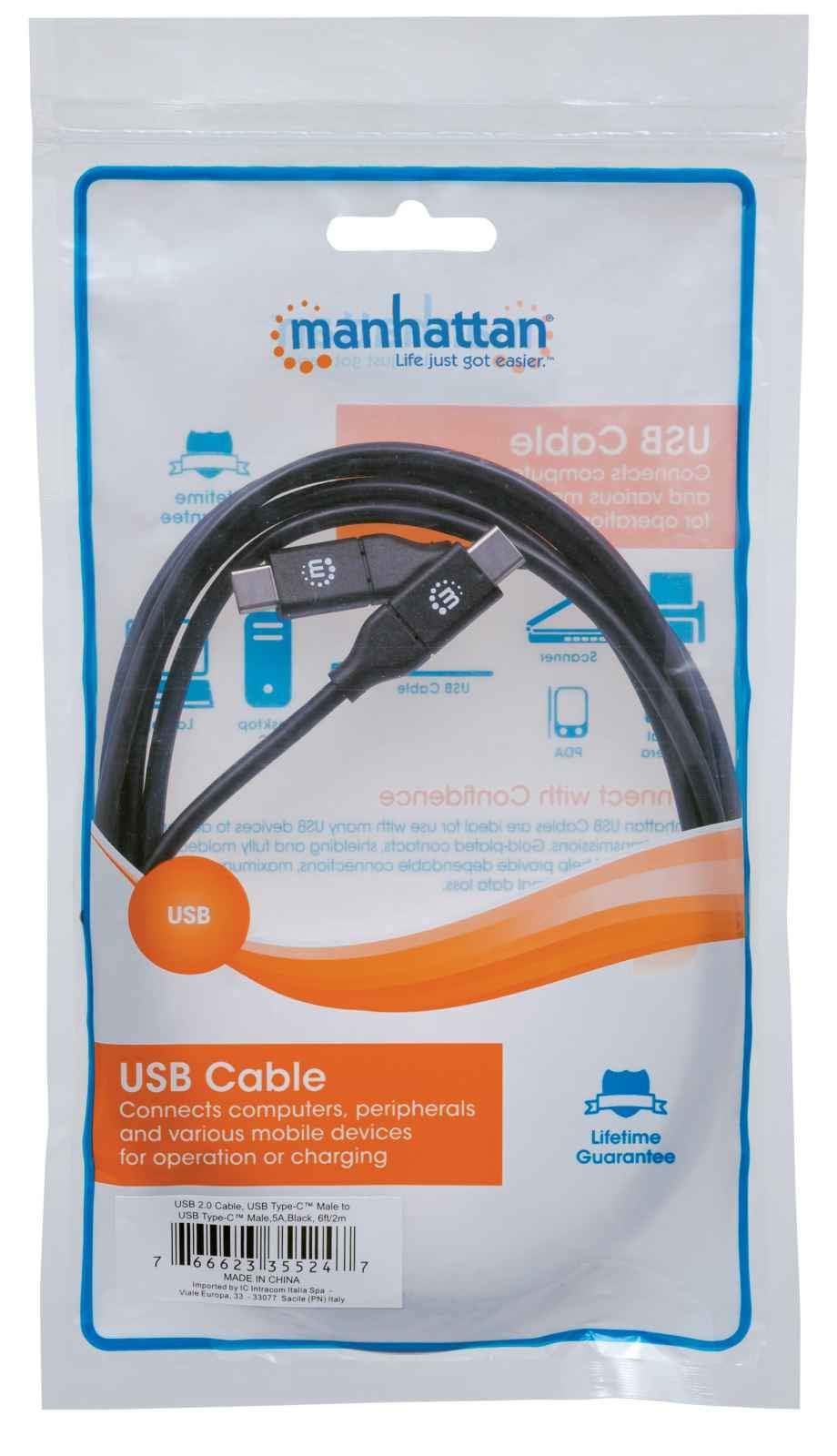 Fast Charging USB-C Cable 2m - 5A Super Fast Charge & 480Mbps Data - for Phones & Laptops