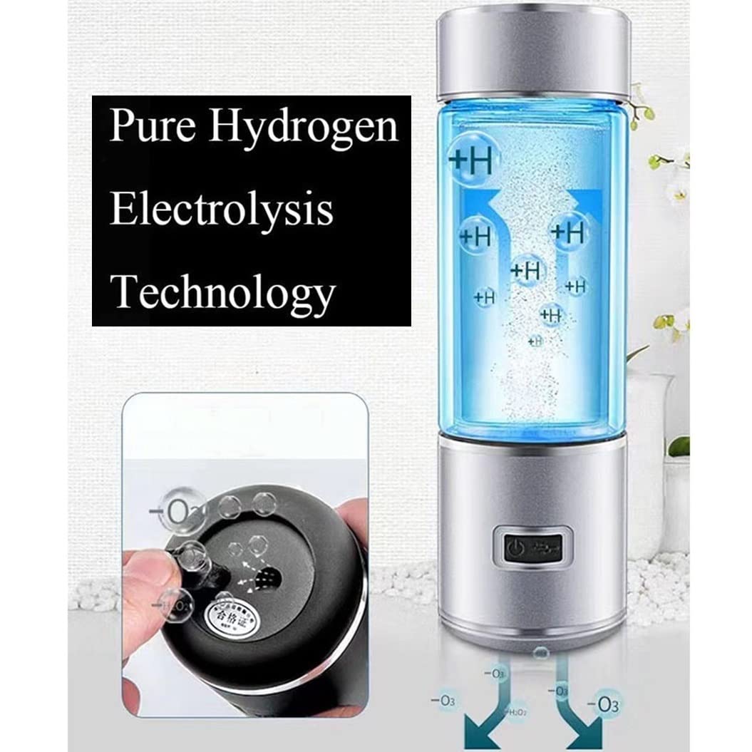 Portable Hydrogen Water Bottle Generator - USB Rechargeable Hydrogen Rich Water Ionizer Cup for Home, Travel & Outdoor Activities (Black) | Improve Hydration & Wellness for Sports, Gym & Daily Use