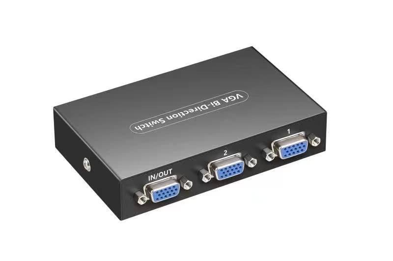 2-Port VGA Switch Box for PC TV Monitor - Dual Input, Single Output for Home Office