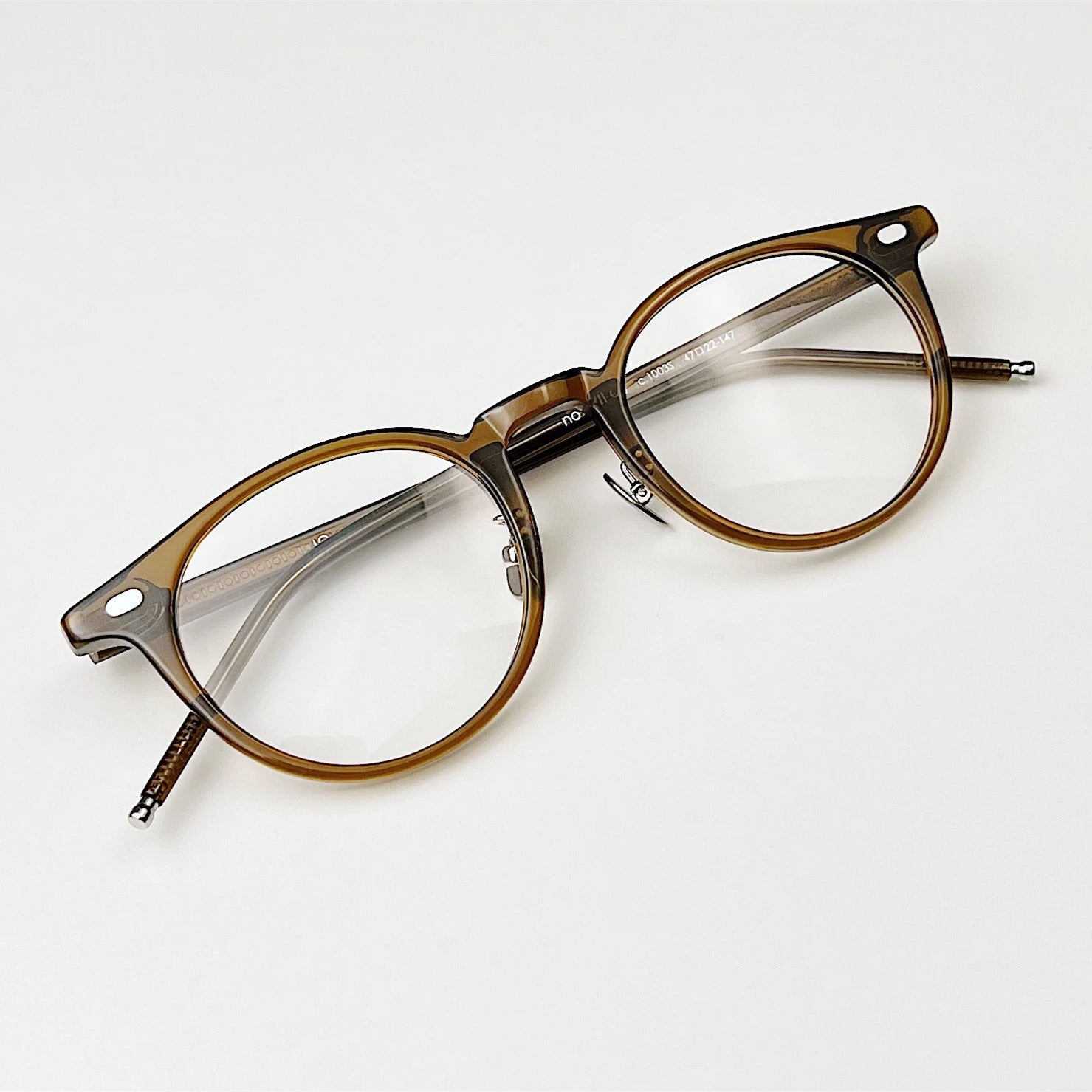 Black Unisex Full Rim Round Acetate & Titanium Eyeglasses 49203 - Stylish Lightweight Frames for Work, Reading & Everyday Wear