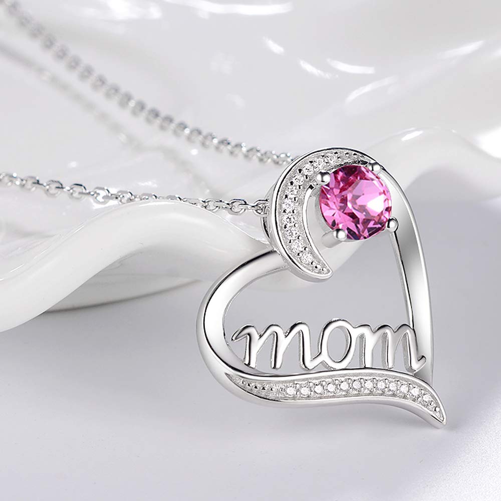 Dorella April May Birthstone Necklace for Women - 925 Sterling Silver Emerald Simulated Diamond Jewelry, Perfect Birthday Gift for Mom, Mother's Day Present, Elegant Necklace for Everyday Wear & Special Occasions