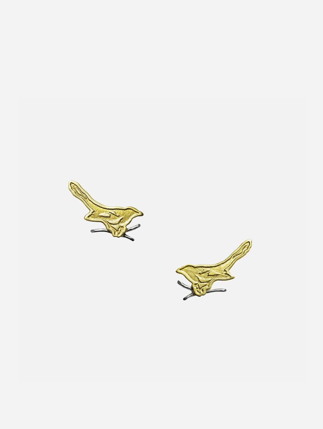 Fairtrade 18ct Yellow Gold Magpie Stud Earrings - Elegant & Ethical Jewelry for Everyday Wear, Gifts & Special Occasions