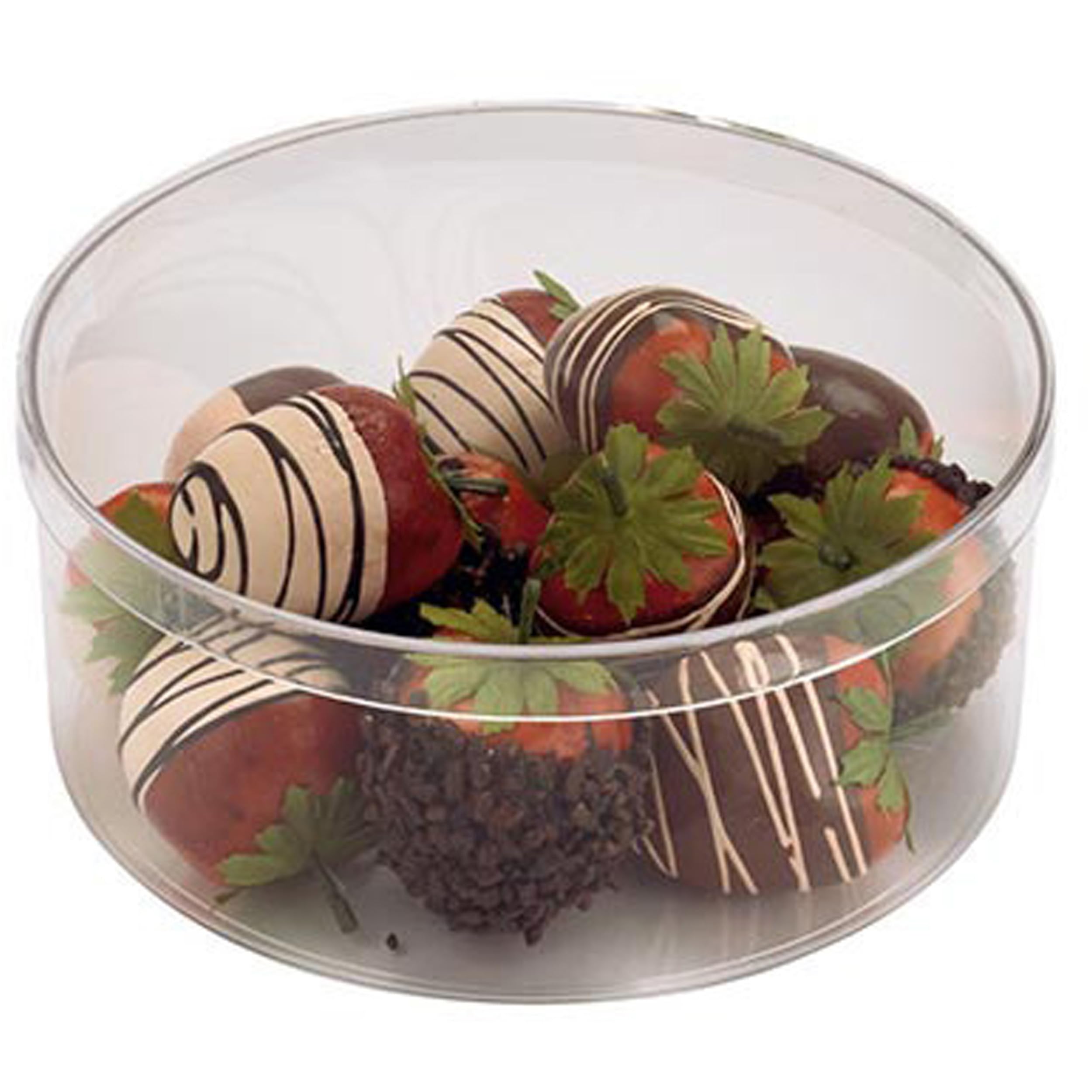 Pioneer Plastics 185C Clear Round Plastic Food Storage Containers, 7.375