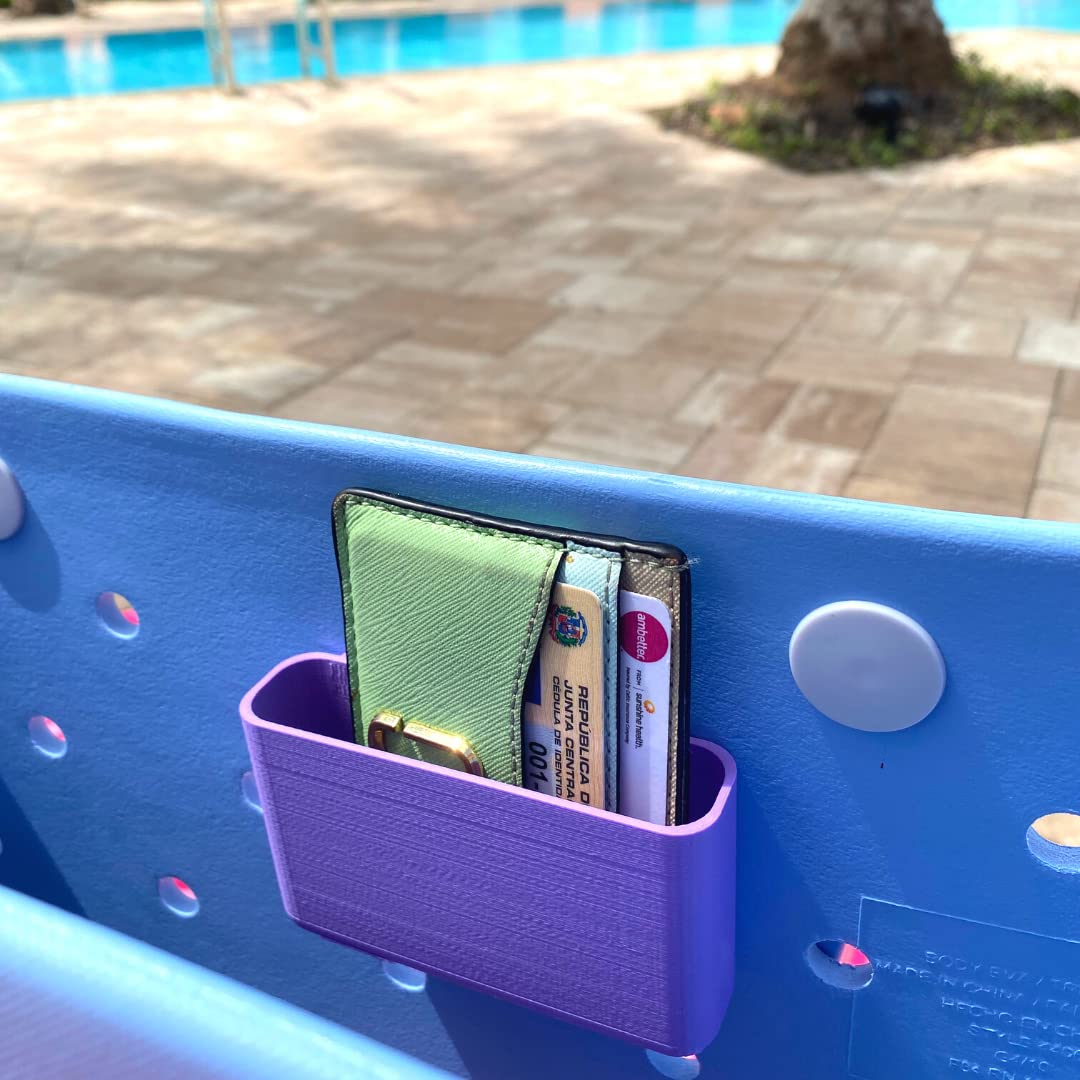 FRESHe BAGLETS - Waterproof Wallet Holder Organizer Charm for Bogg Bags | Secure & Stylish Accessory | Fits Inside Tote | Multiple Colors (Purple) | Perfect for Beach, Pool & Travel Essentials