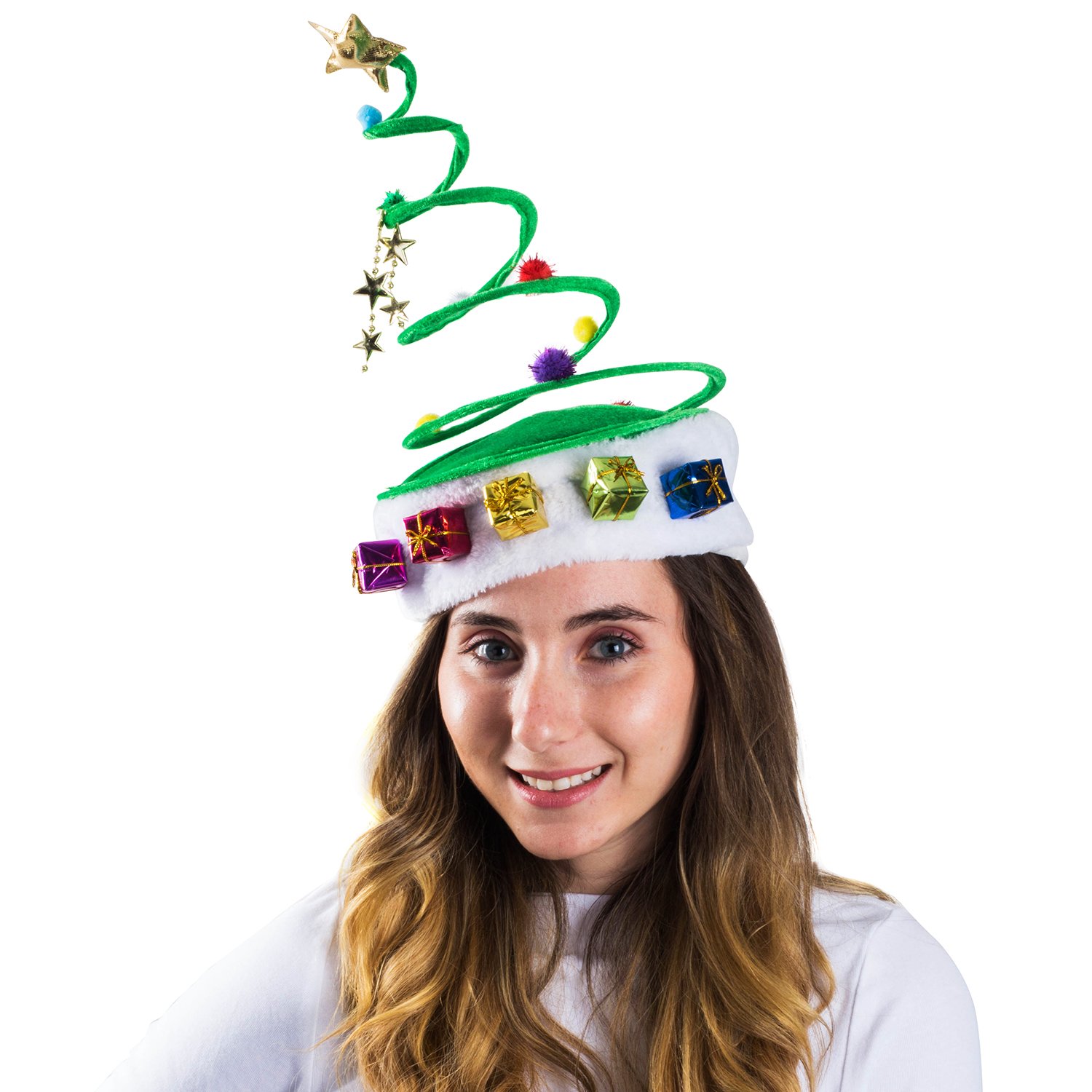 Funny Christmas Party Hats Set - Santa Hat, Elf Hat & Reindeer Antler Headband (2-Piece) for Holiday Parties, Xmas Photos & Festive Celebrations