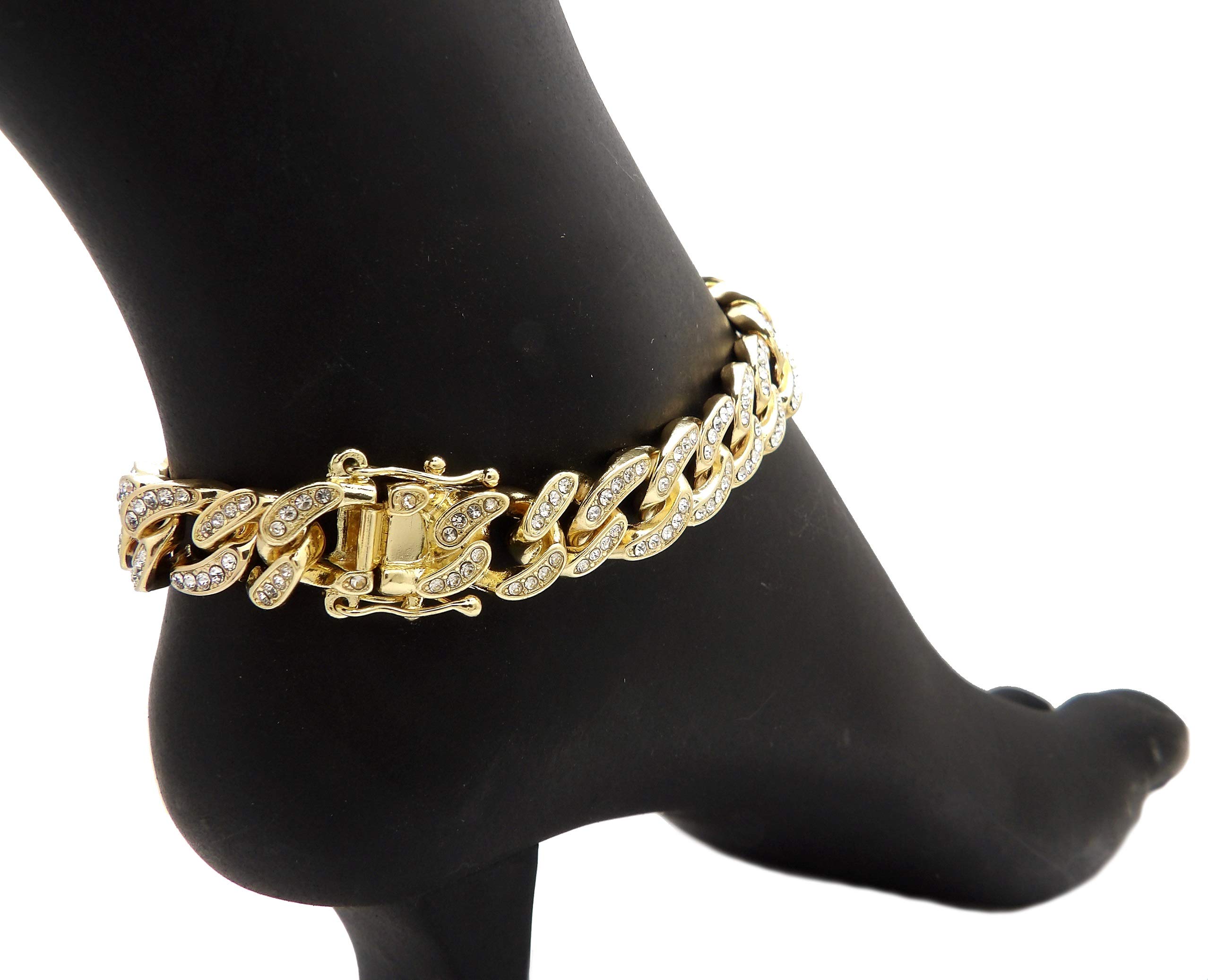 Women's 12mm Box Lock Cuban Chain Anklet - 9.5