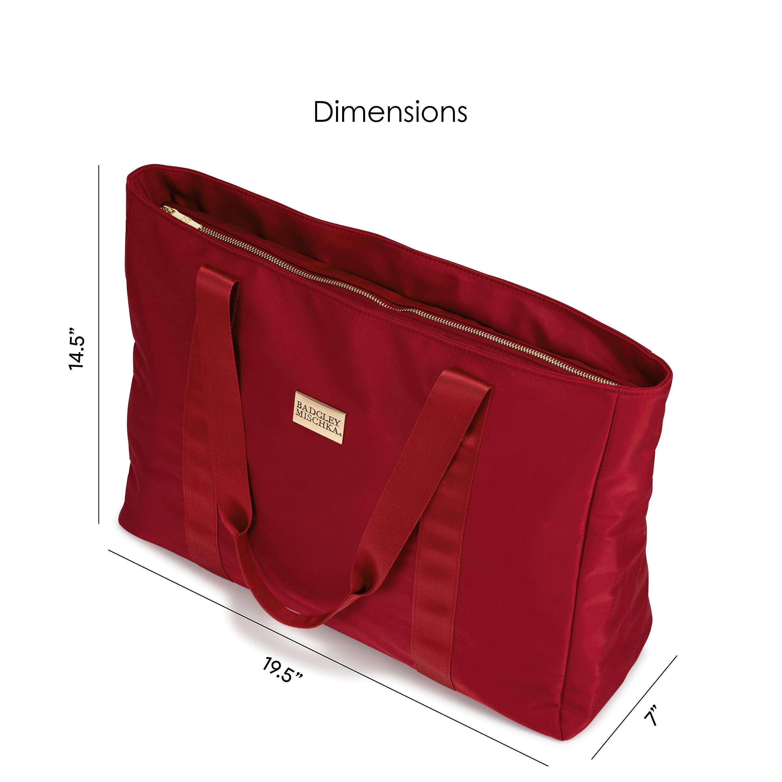 BADGLEY MISCHKA Nylon Travel Tote Weekender Bag - Lightweight Packable Carry-On Luggage for Women | Perfect for Weekend Getaways, Business Trips & Airplane Travel