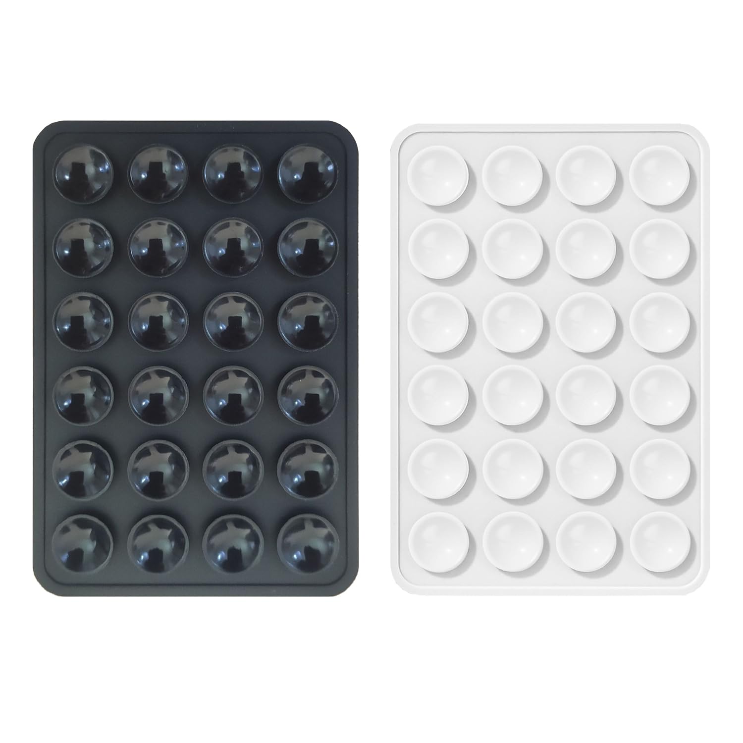 iLamvie 2-Pack Phone Suction Pad - Wall Mount Sticky Holder for Phones (Black & White) - Home & Office Use
