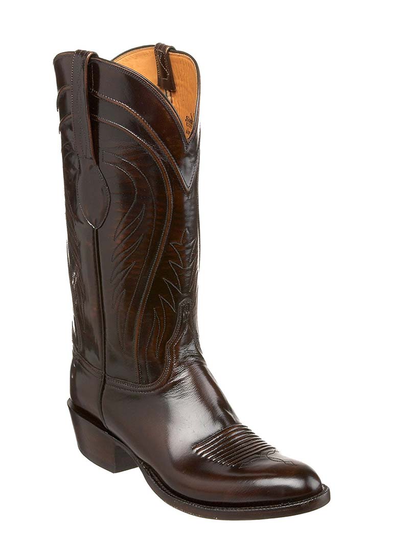 Lucchese L1507.63 Men's Classic Goat Leather Western Boots - Brown Brush Off - Durable Cowboy Boots for Riding, Work & Casual Wear