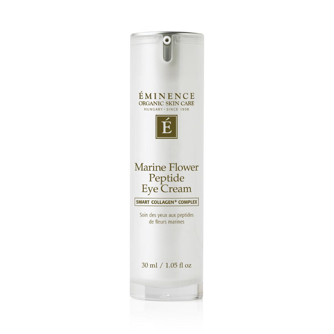 Eminence Organics Marine Flower Peptide Eye Cream - Anti-Aging, Hydrating & Brightening Under Eye Treatment for Dark Circles & Puffiness - Perfect for Nighttime Skincare Routine & Travel