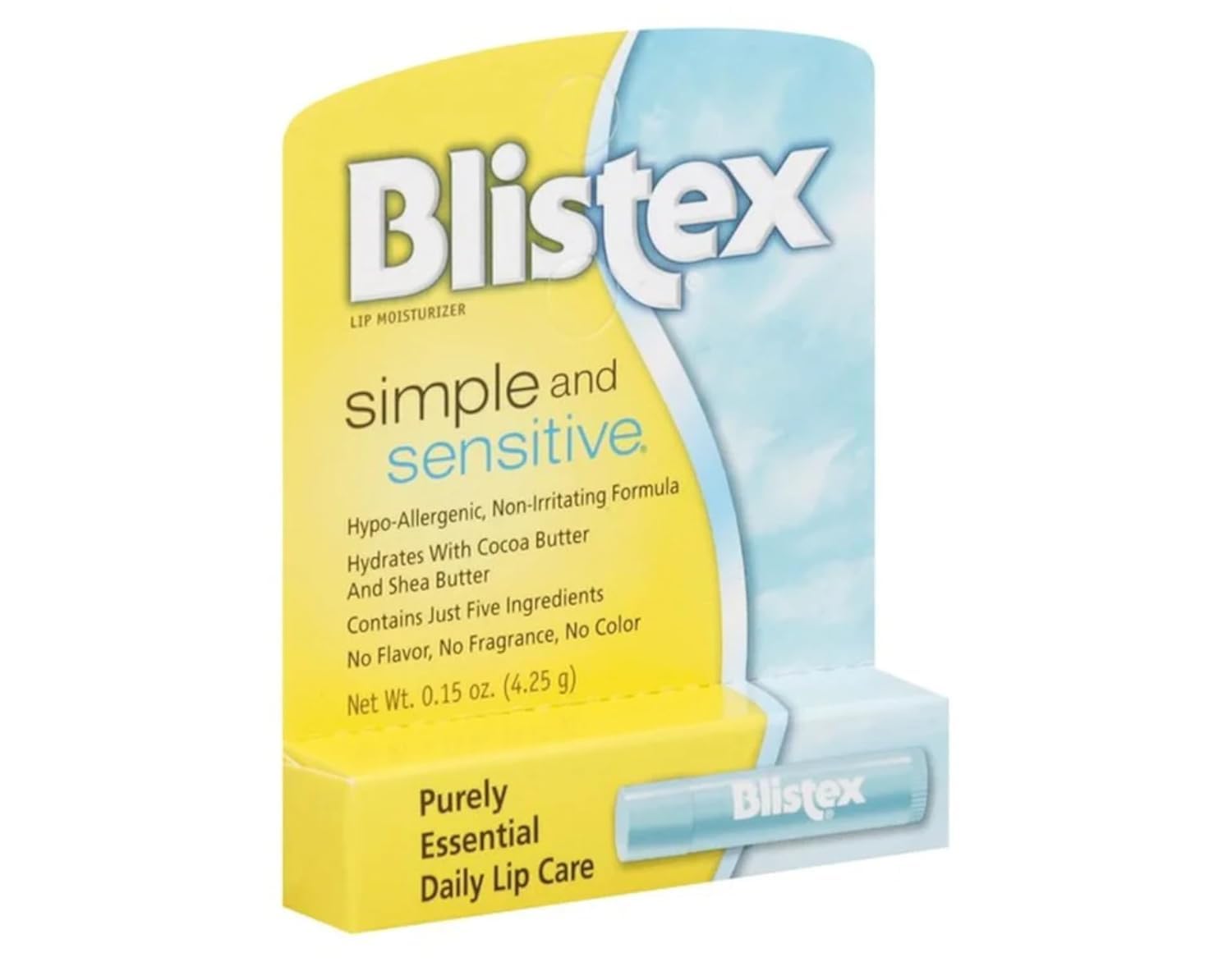 Blistex Hypoallergenic Lip Moisturizer with Cocoa & Shea Butter - Fragrance Free, Sensitive Skin Care - 0.15 oz (12 Pack) - Perfect for Dry Lips, Cold Weather & Daily Hydration