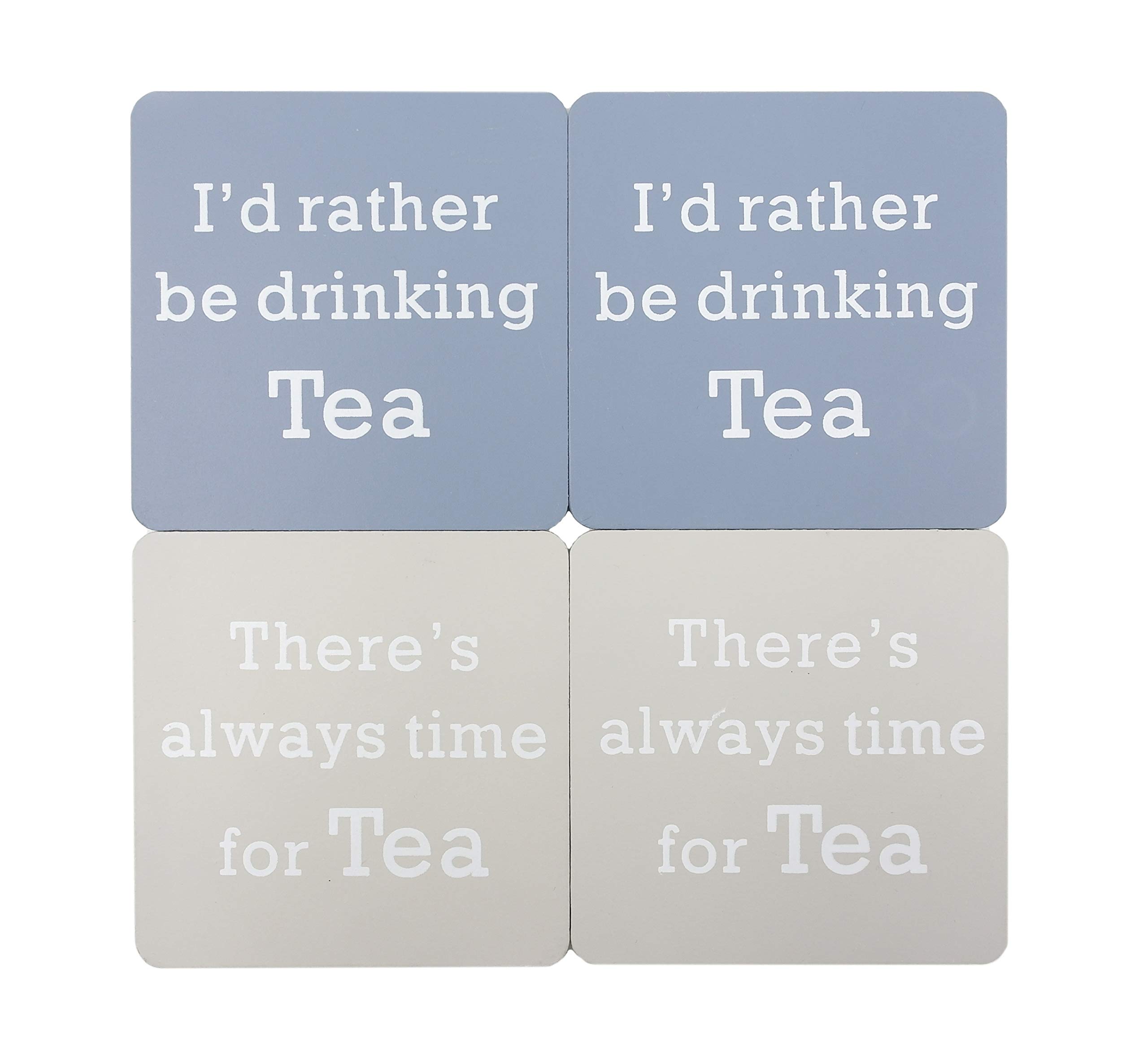Set of 4 Reversible Absorbent Coasters for Drinks - Perfect for Coffee, Tea, Wine & Cocktails - Ideal for Home, Office or Bar Use
