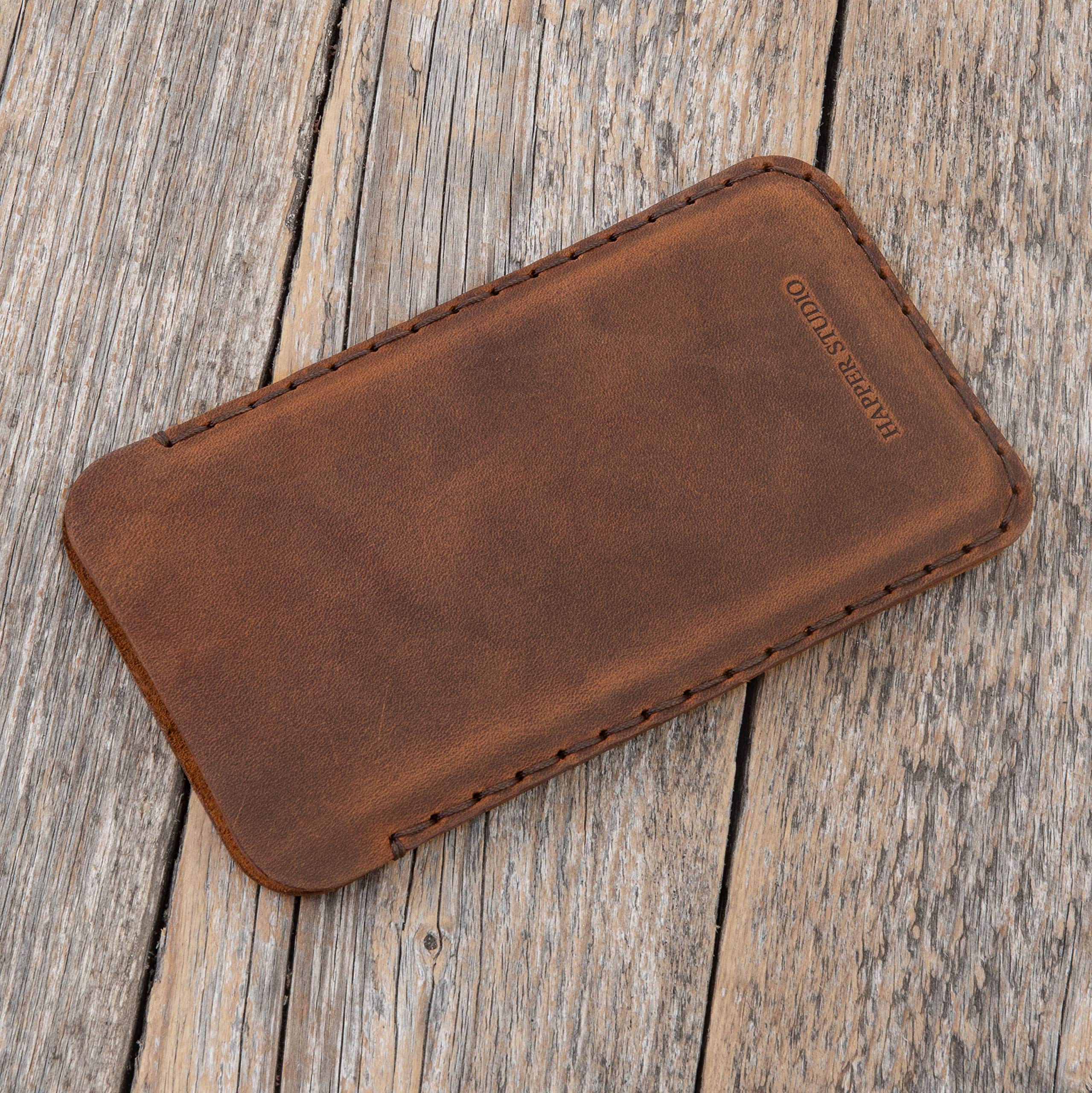 Premium Hand-Stitched Leather iPhone Case - Customizable Sleeve for iPhone 16 Pro Max/Pro/Plus | Durable Protection & Luxury Gift | Perfect for Business Professionals & Daily Commuters