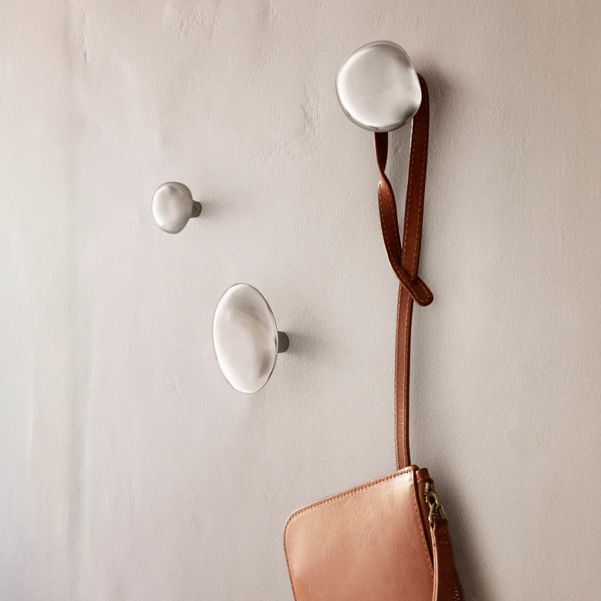 FERM LIVING Chanterelle Wall Hook - Brushed Stainless Steel Coat Hanger for Entryway, Bathroom & Bedroom Organization