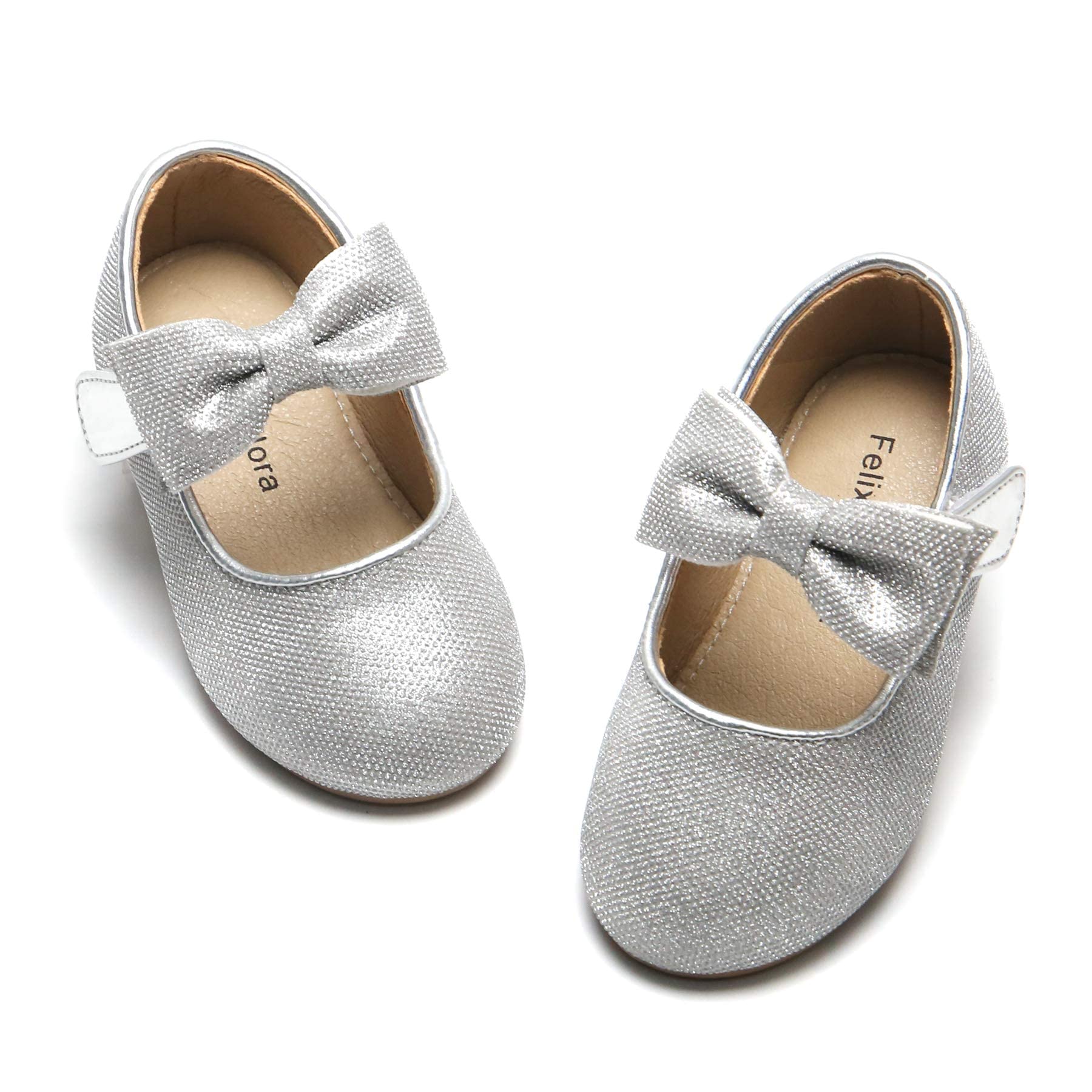 Felix & Flora Toddler Flower Girl Shoes - Girls Ballet Flats for Wedding, Party & School | Comfortable & Stylish Toddler Dress Shoes for Special Occasions