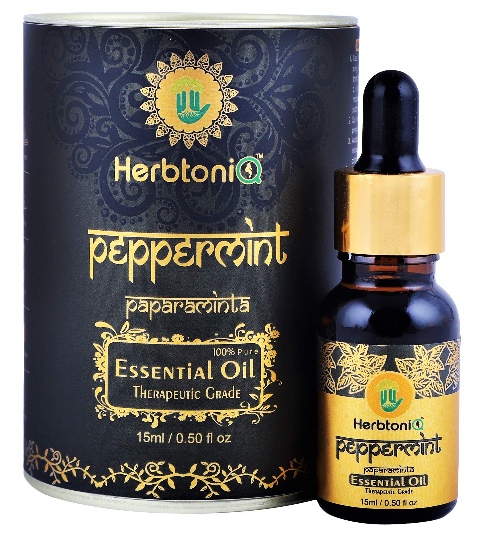 100% Pure Peppermint Essential Oil - Therapeutic Grade for Aromatherapy, Massage, Skin & Hair Care - Natural Stress Relief & Germ Protection - Perfect for Diffusers, DIY Beauty & Home Cleaning (15ml)