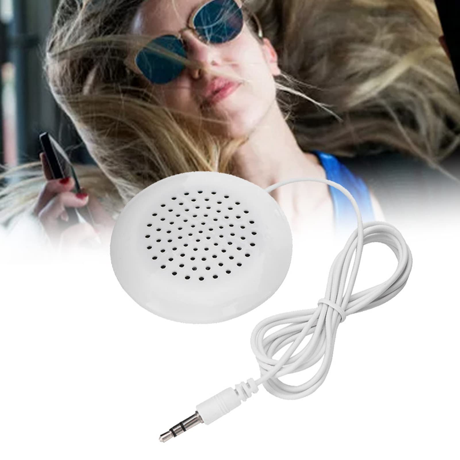 Wireless Stereo Under Pillow Speakers for Sleeping - 9×6×2 Inch Thin Design, 3.5mm Mini Speaker Compatible with MP3/Phone/CD - Perfect for Bedside, Travel & Meditation Relaxation