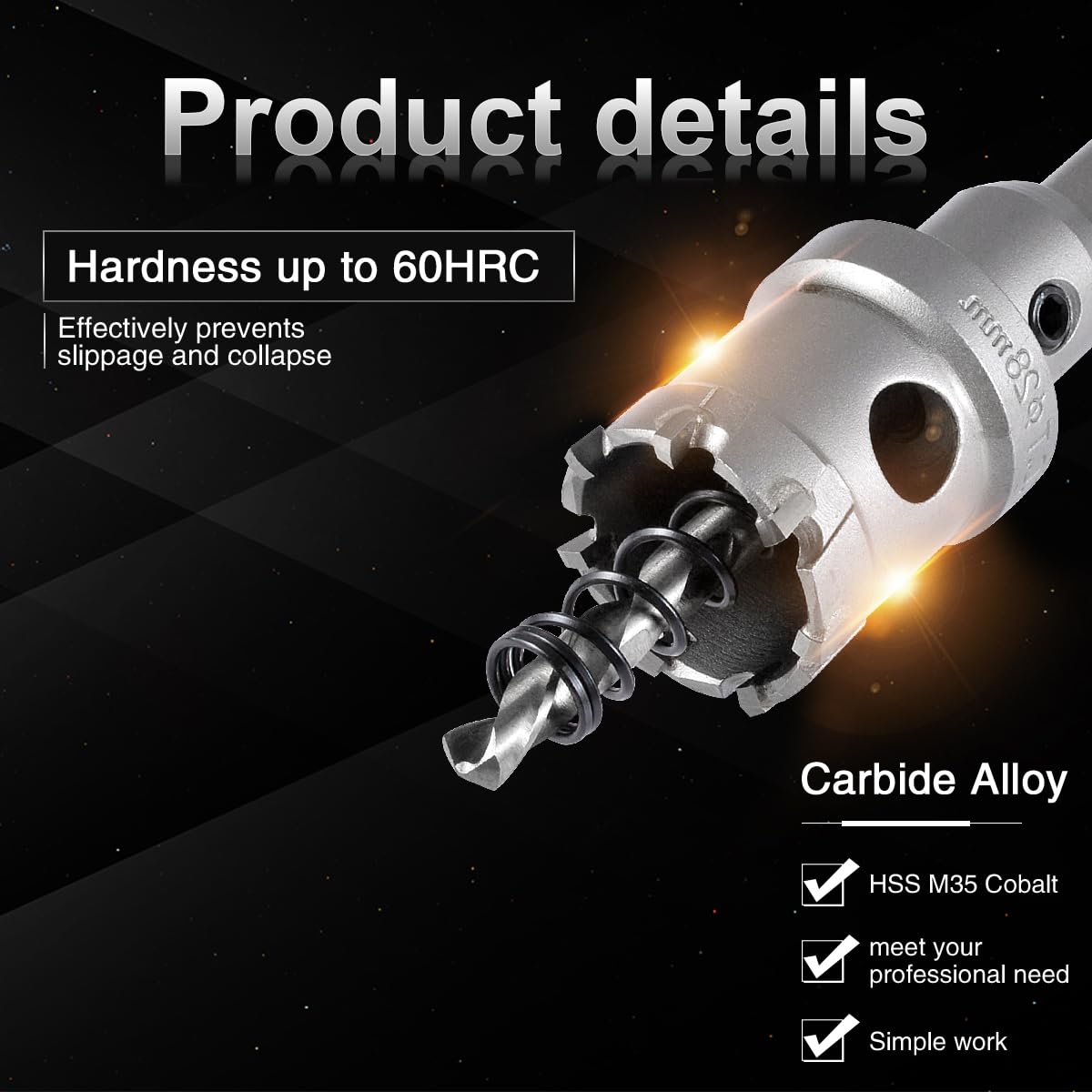 KATUR 28mm Tungsten Carbide Tipped Hole Saw Cutter - Professional TCT Drill Bit Set for Stainless Steel, Sheet Metal & Hard Materials - Perfect for Plumbing, HVAC, and Metal Fabrication Projects