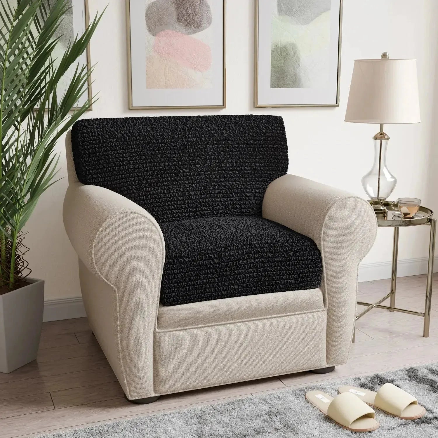Premium Microfiber Seat Cushion Cover - Soft & Durable Sofa Chair Protector - Perfect for Living Room, Office, or Car Use