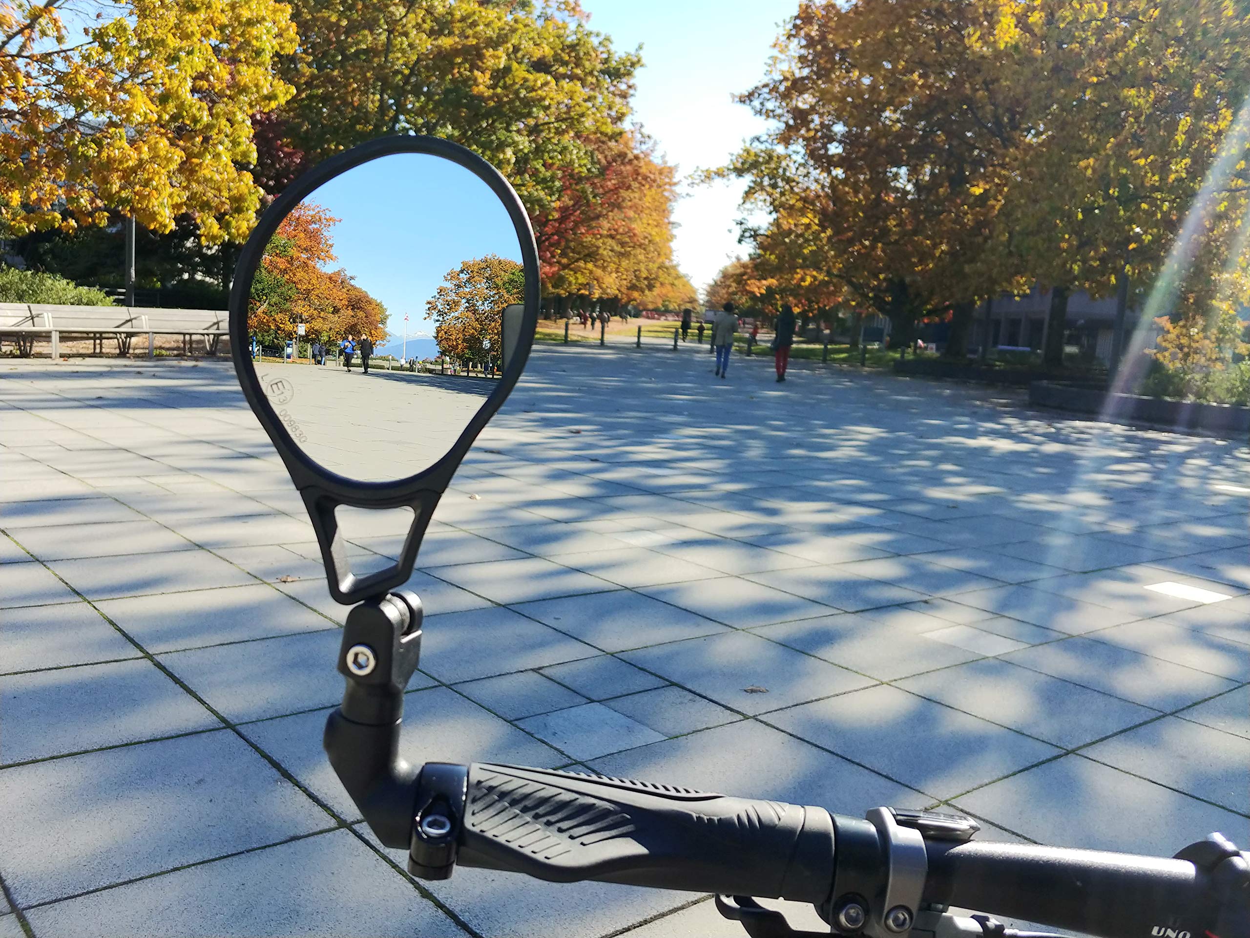 Hafny E13 Approved E-Bike Mirror - Large Surface Bar End Bike Mirror with HD Automotive Glass - Safe Blast-Resistant Cycling Mirror for Road Bikes, Mountain Bikes & Commuting